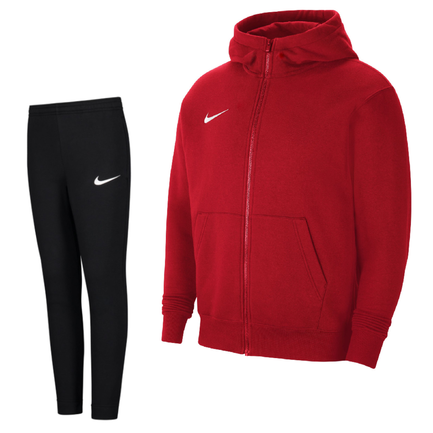 Passief Vertrek Ale Nike Park 20 Full-Zip Fleece Trainingspak Kids Rood Zwart - KNVBshop.nl