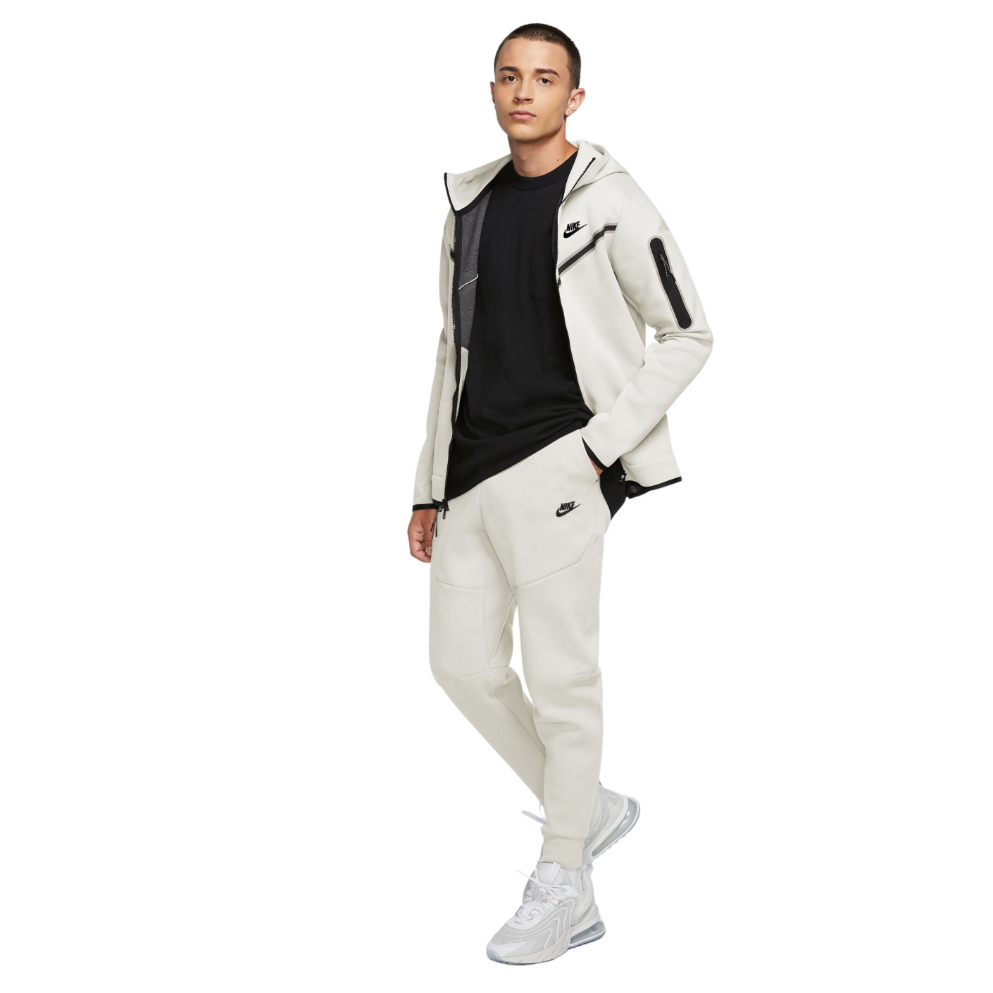 Nike tech fleece tracksuit light grey on sale