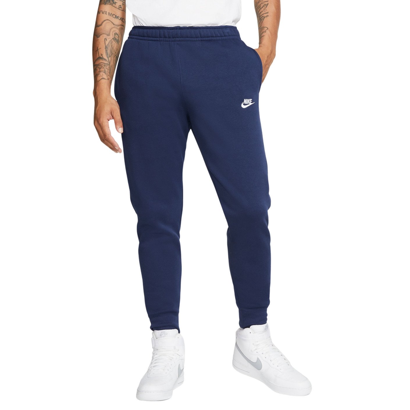 Nike Sportswear Club Joggingbroek Fleece Donkerblauw Wit