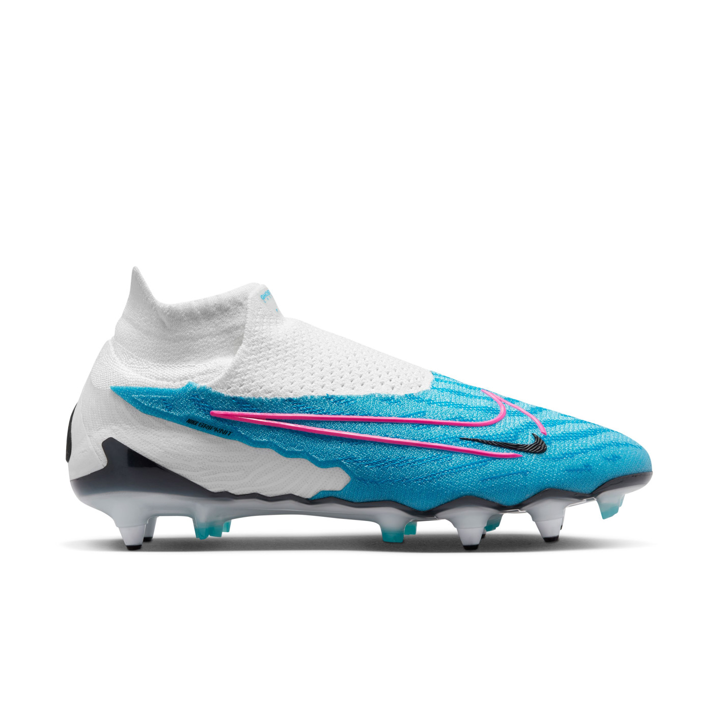 Nike Phantom GX Elite Dynamic Fit Iron Nop Football Shoes (SG) Anti-Clog Blue Pink White