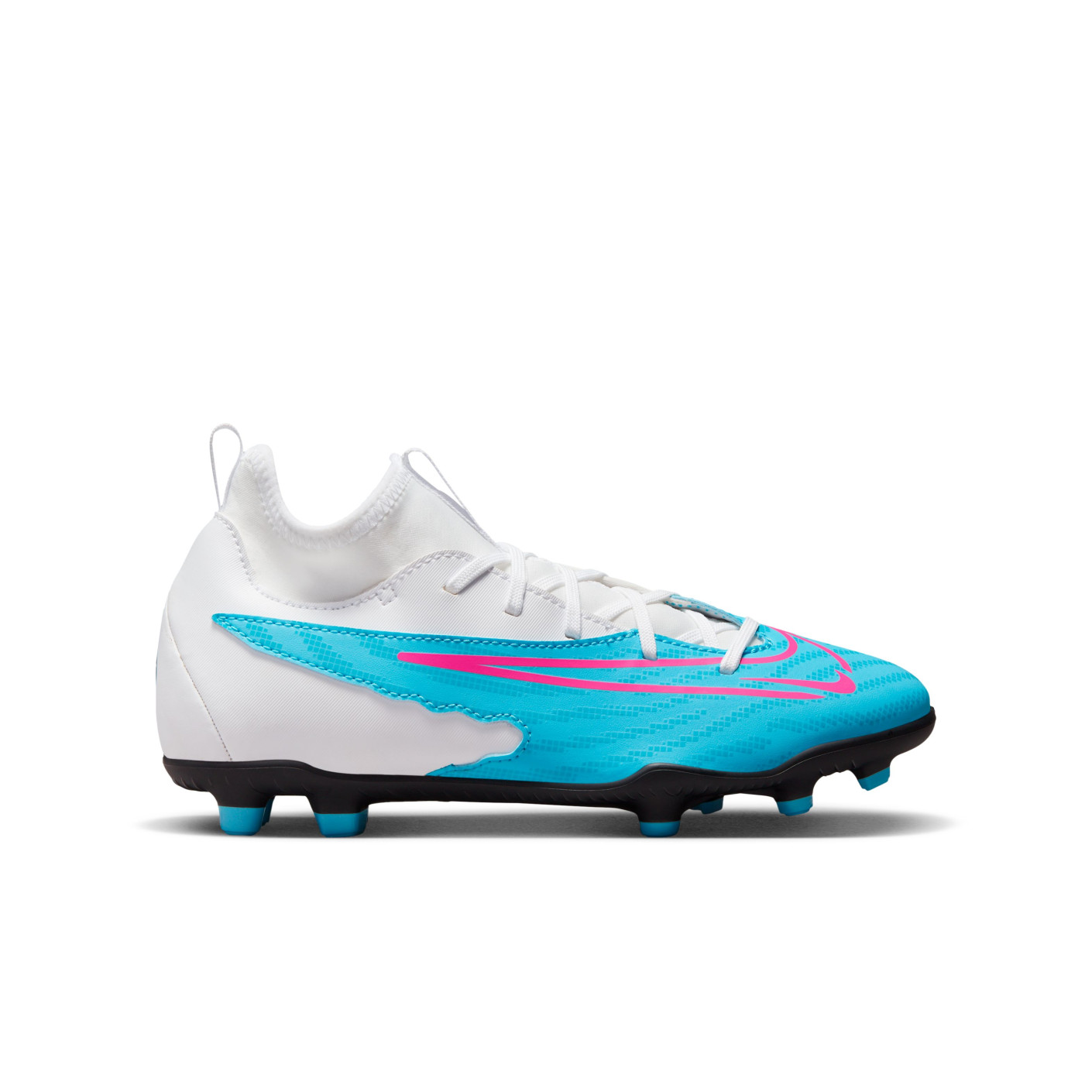 Nike Phantom GX Club Dynamic Fit Gras / Kunstgras Voetbalschoenen (MG) Kids Blauw Roze Wit