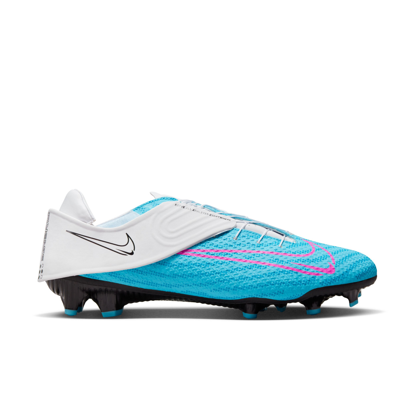 Nike Phantom GX Academy FlyEase Gras / Kunstgras (MG) Wit Felblauw Felroze - KNVBshop.nl