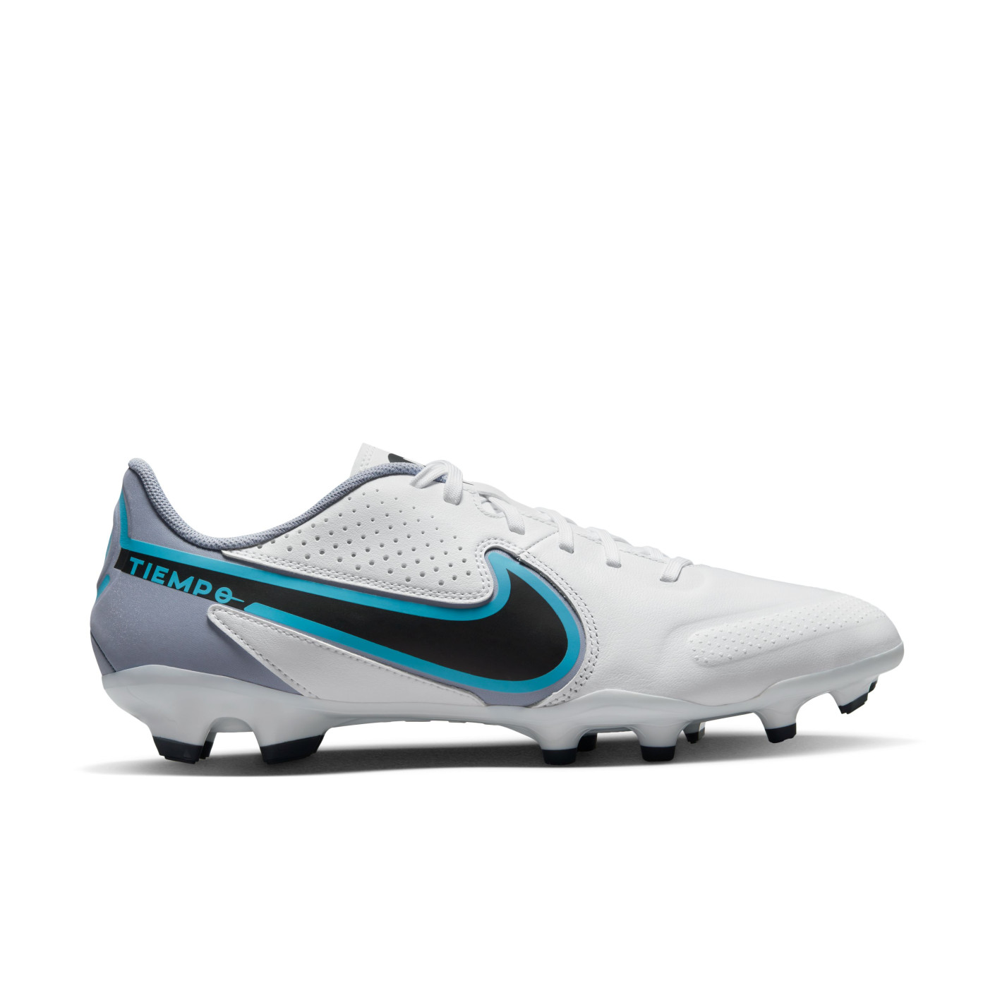 Nike Tiempo Legend 9 Academy Gras / Kunstgras Voetbalschoenen (MG) Wit Zwart Blauw Felroze