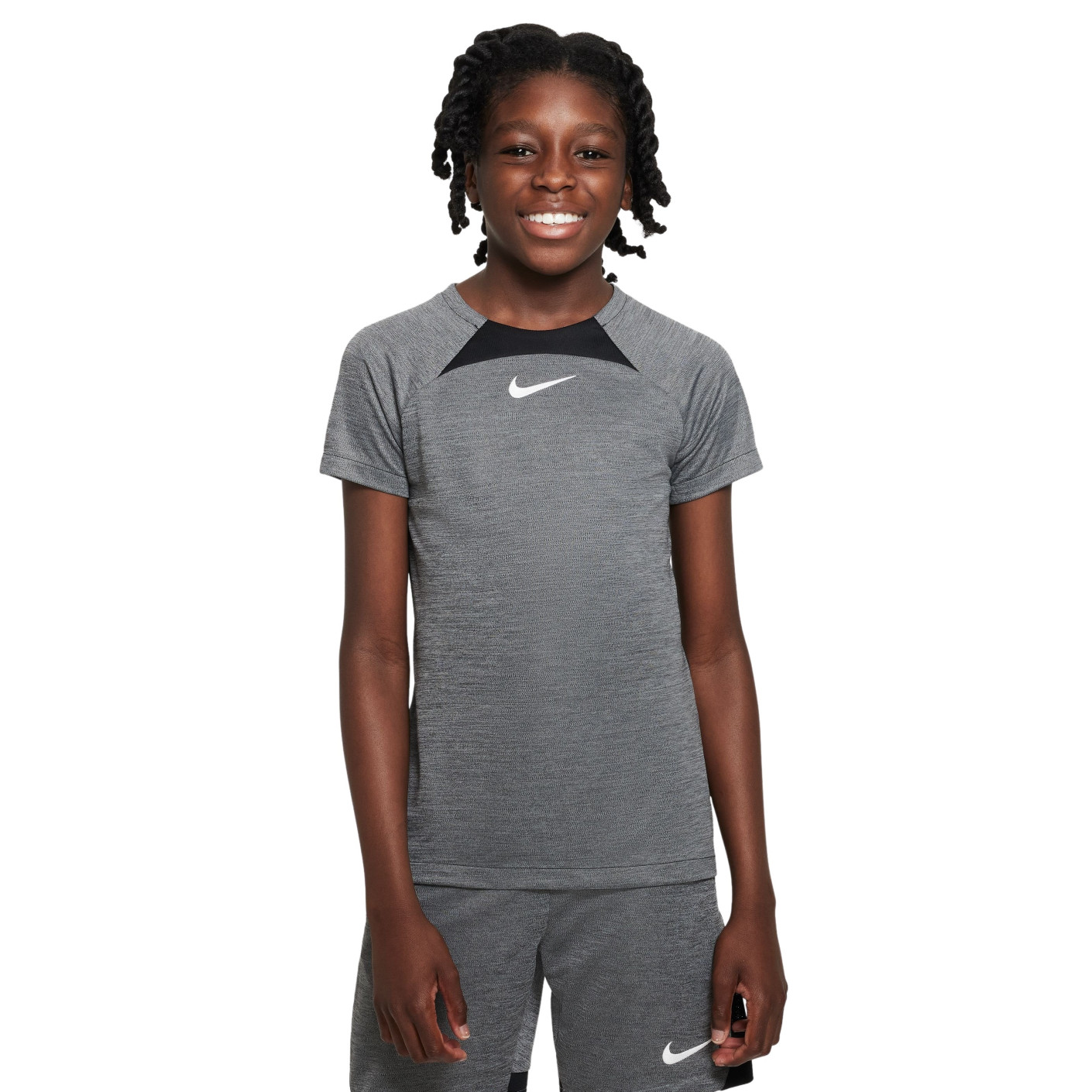 Nike Dri-Fit Academy Training Shirt GX Kids Dark Grey Black White 