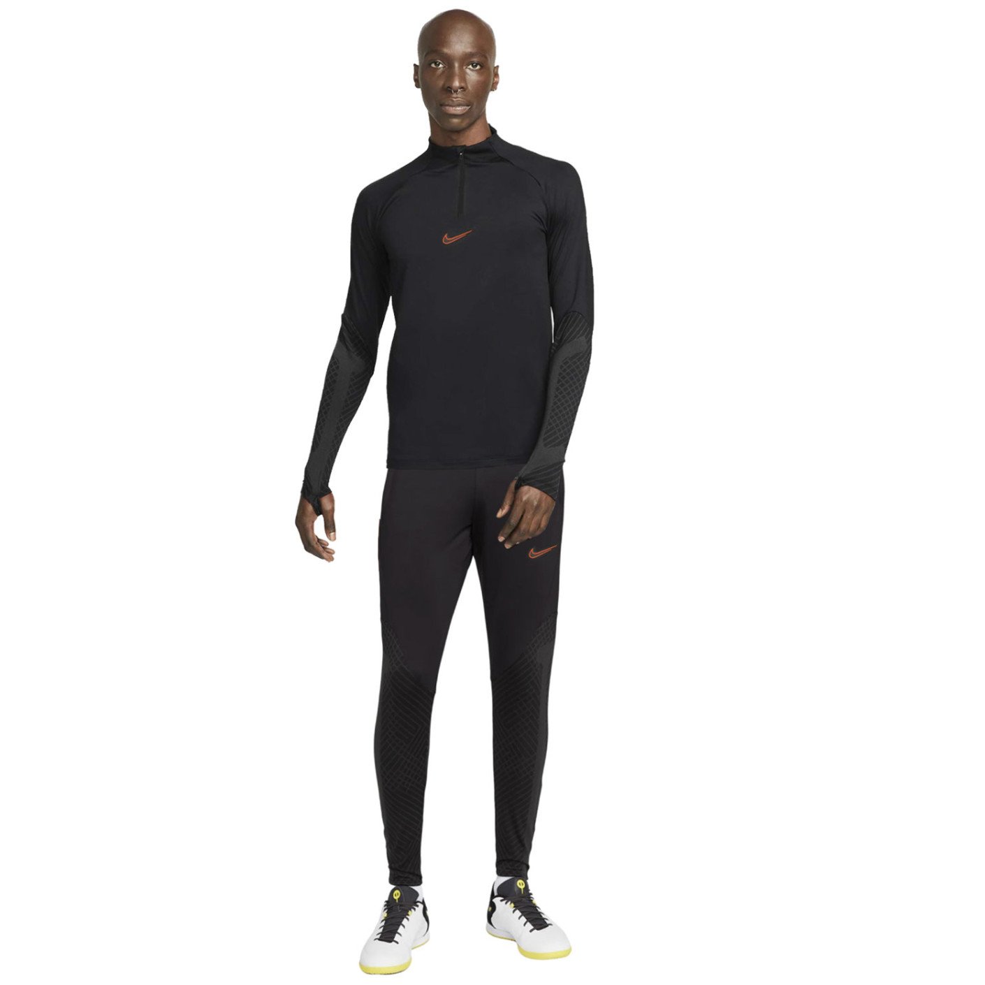 Nike tracksuit black and orange online