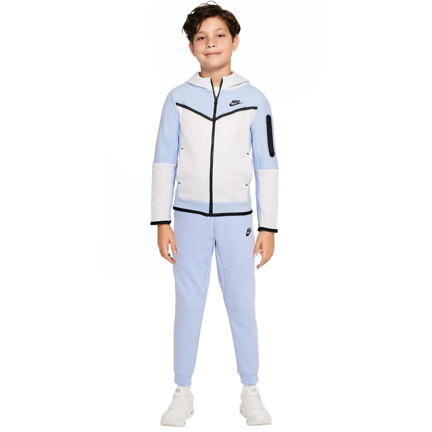 Nike Trainingspak Tech Fleece Kids Lichtblauw Grijs Zwart