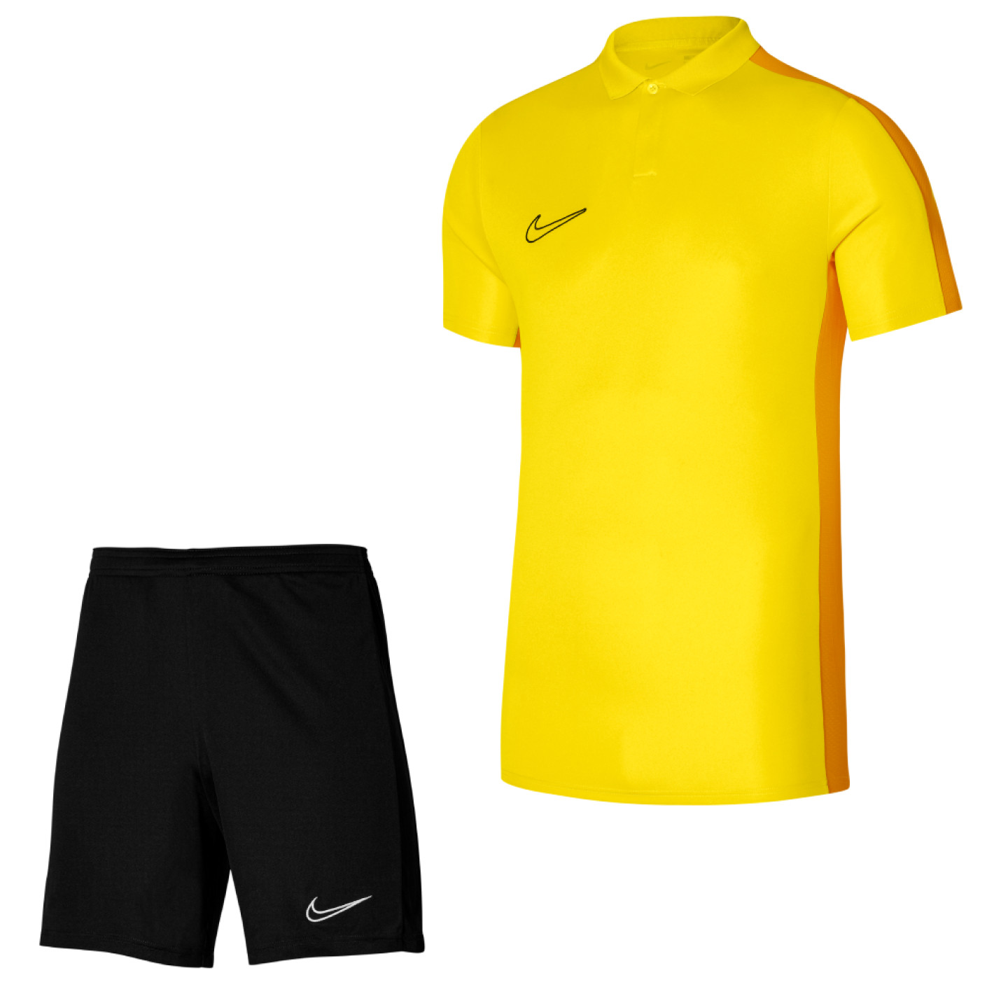 Nike Dri-Fit Academy 23 Polo Training Set Yellow Gold Black