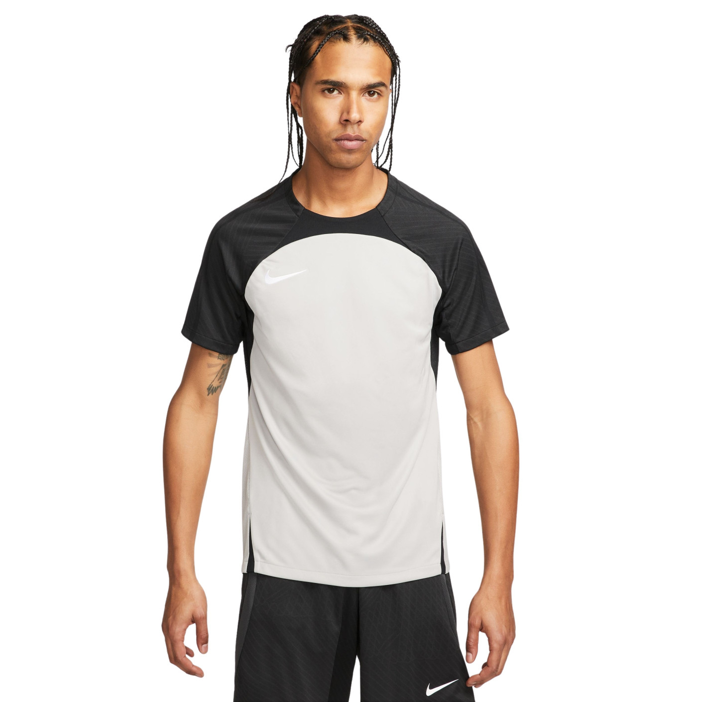 Nike Dri-Fit Strike III Trainingsshirt Grijs Zwart Wit