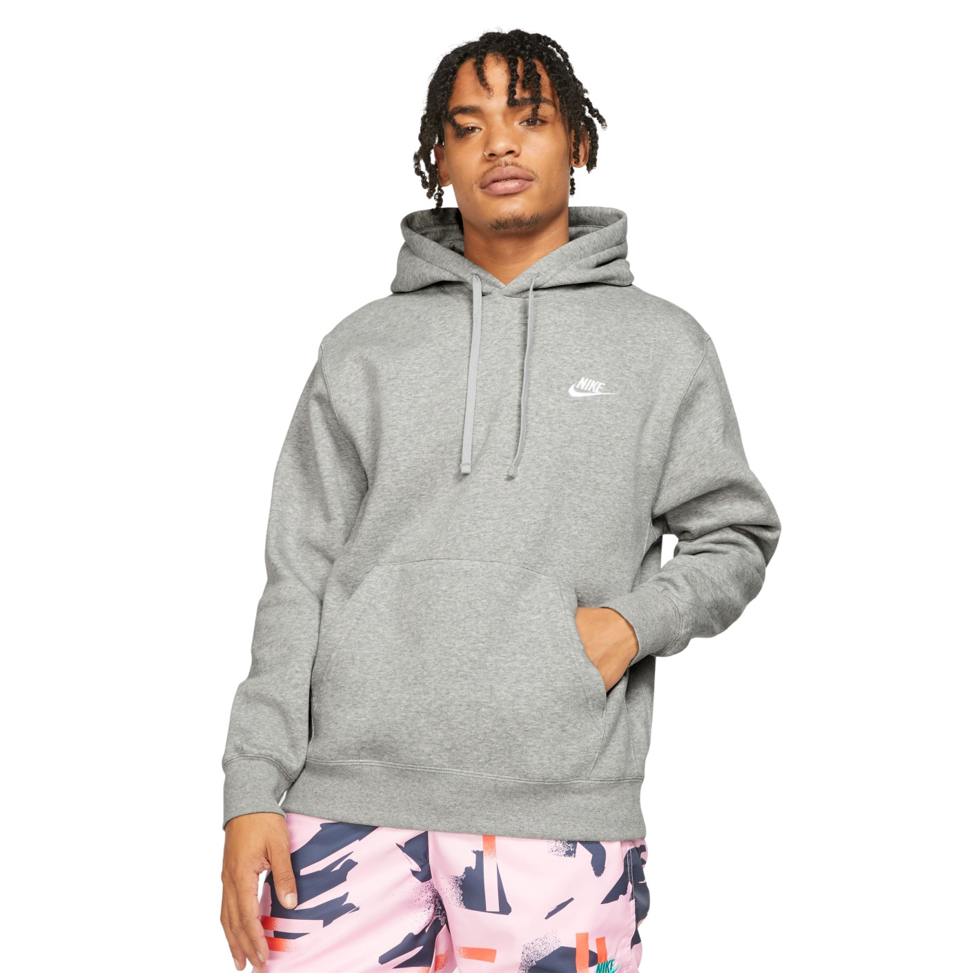 Nike Sportswear Club Hoodie Fleece Grey White KNVBshop