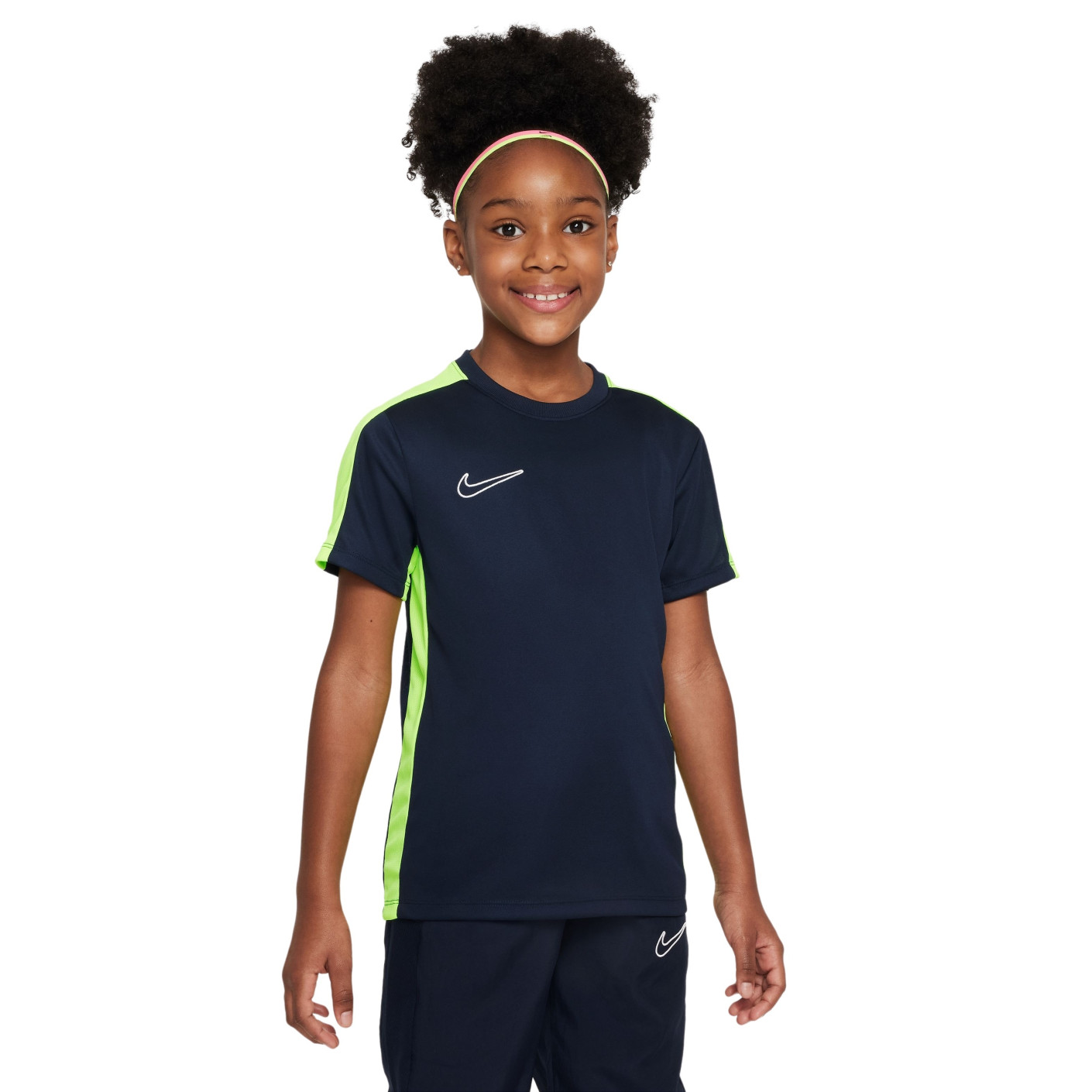 Nike Dri-Fit Academy 23 Trainingsshirt Kids Donkerblauw Geel Wit