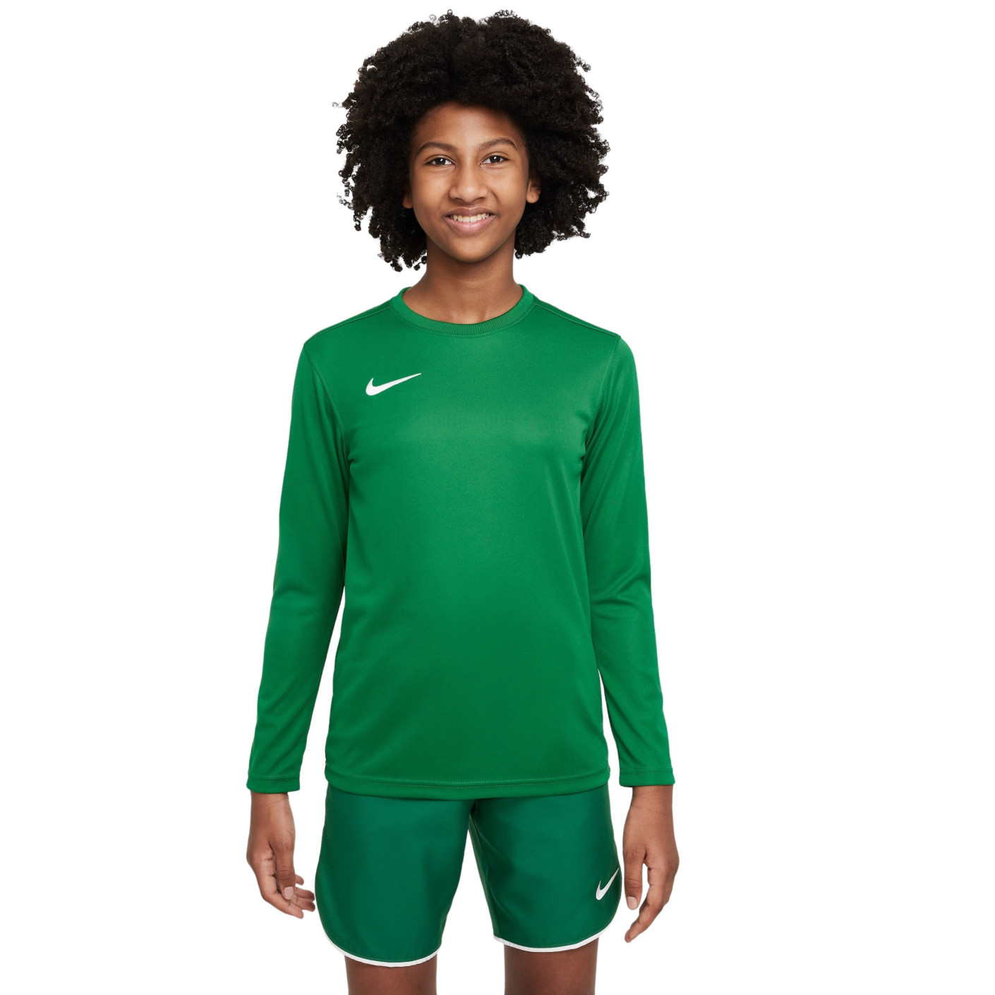 Nike Dry Park VII Kids Long Sleeve Football Shirt Green