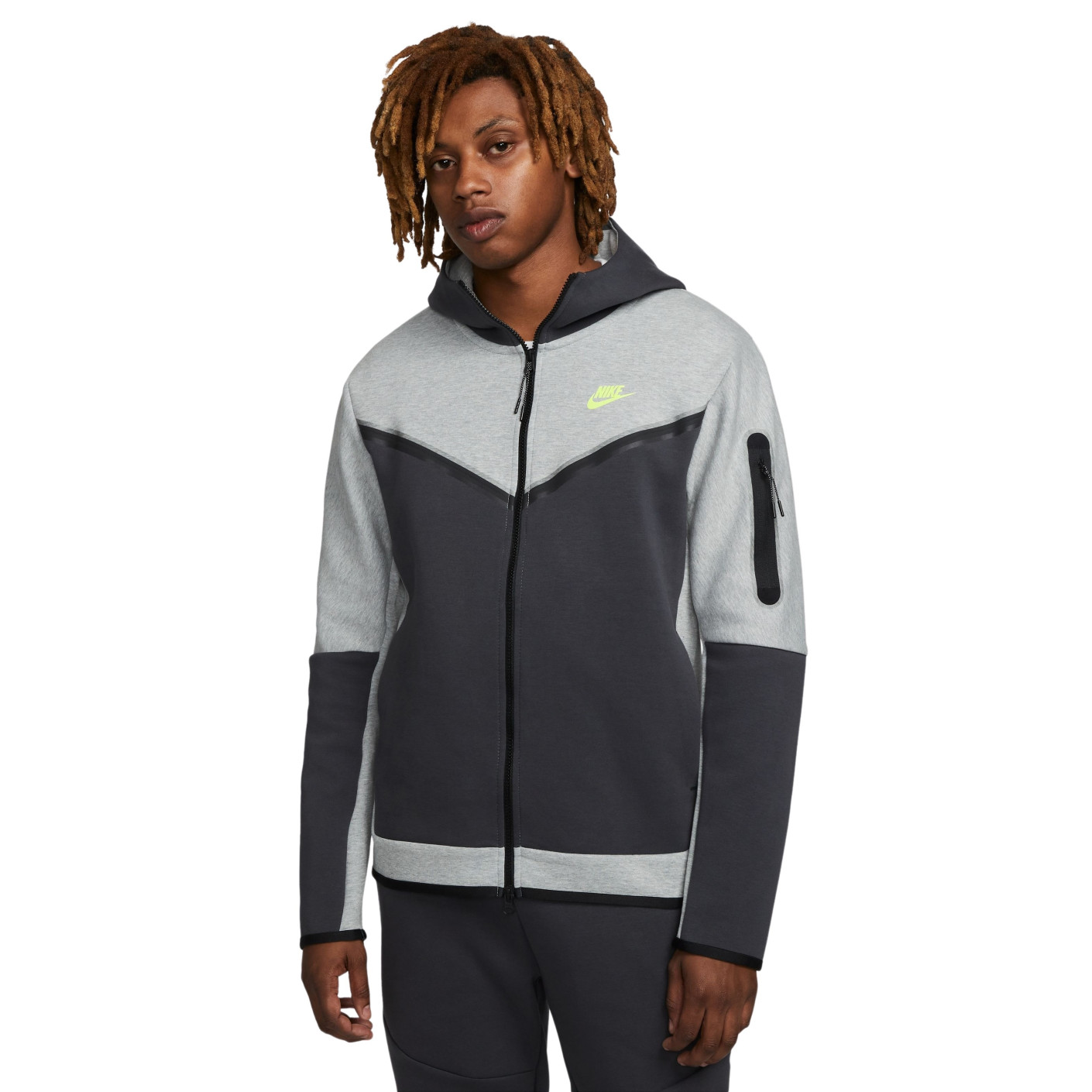 Nike Tech Fleece Vest Light Grey Dark Grey Yellow 