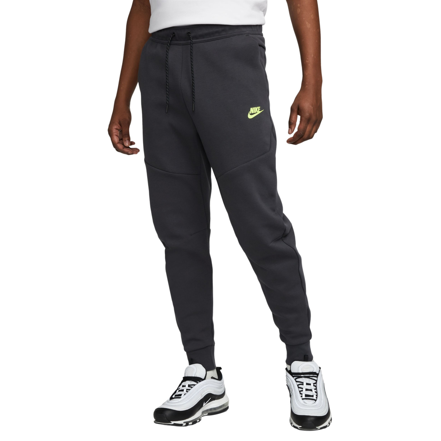 Nike Tech Fleece Jogger Donkergrijs Geel