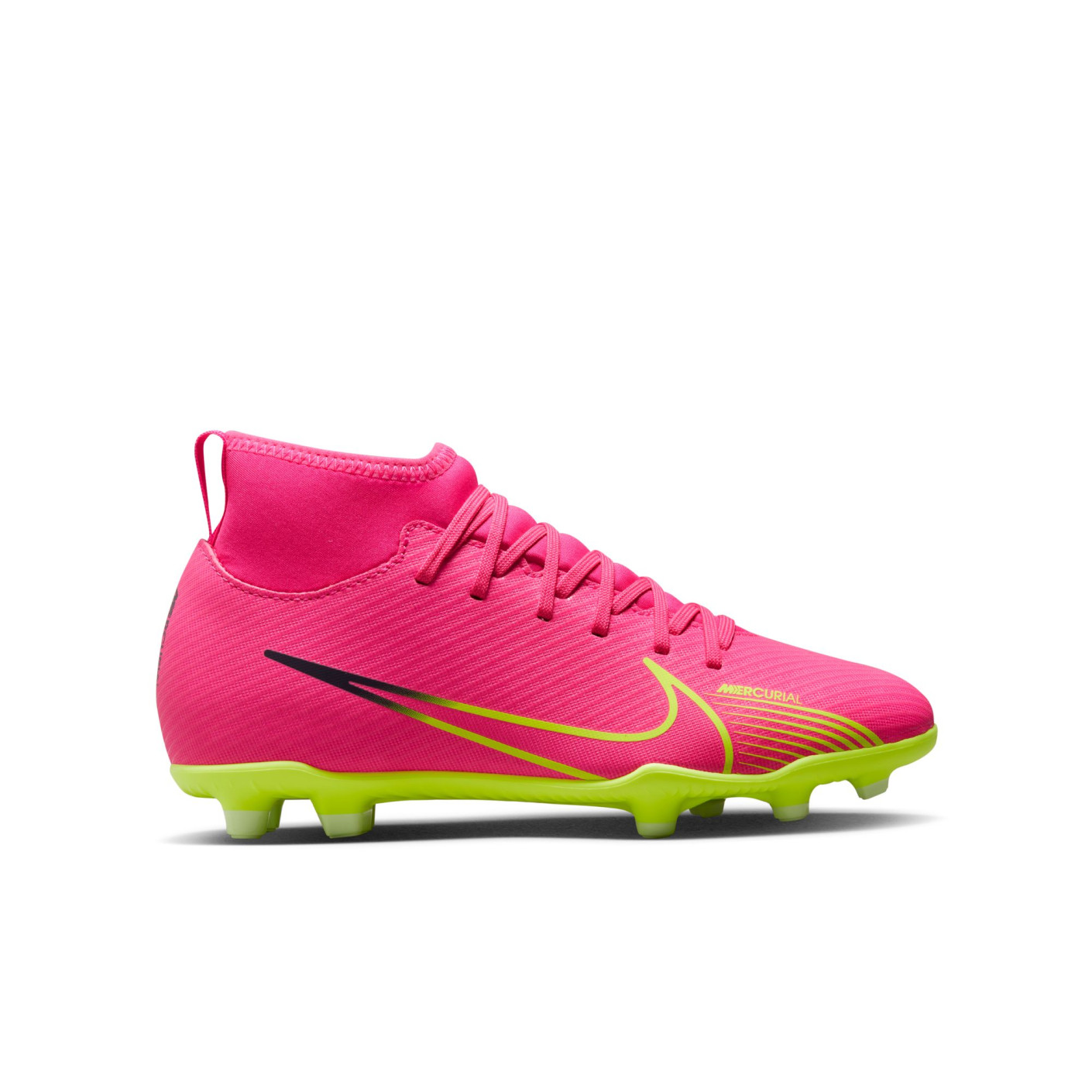 Nike Mercurial Superfly 9 Club Grass/Artificial Grass Football Shoes (MG) Kids Pink Yellow Black