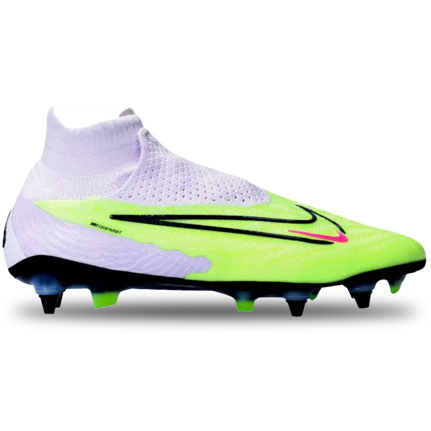 Nike Phantom GX Elite Dynamic Fit IJzeren-Nop Voetbalschoenen (SG) Pro Player Wit Felgeel Zwart