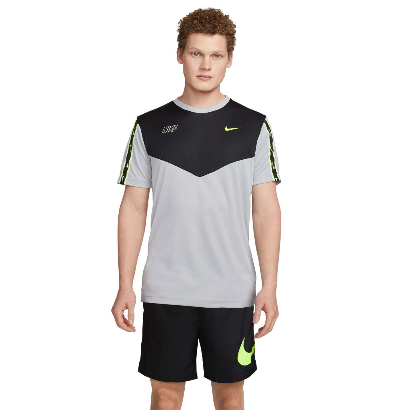 Nike Sportswear Repeat Zomerset Woven Grijs Zwart Lichtgeel