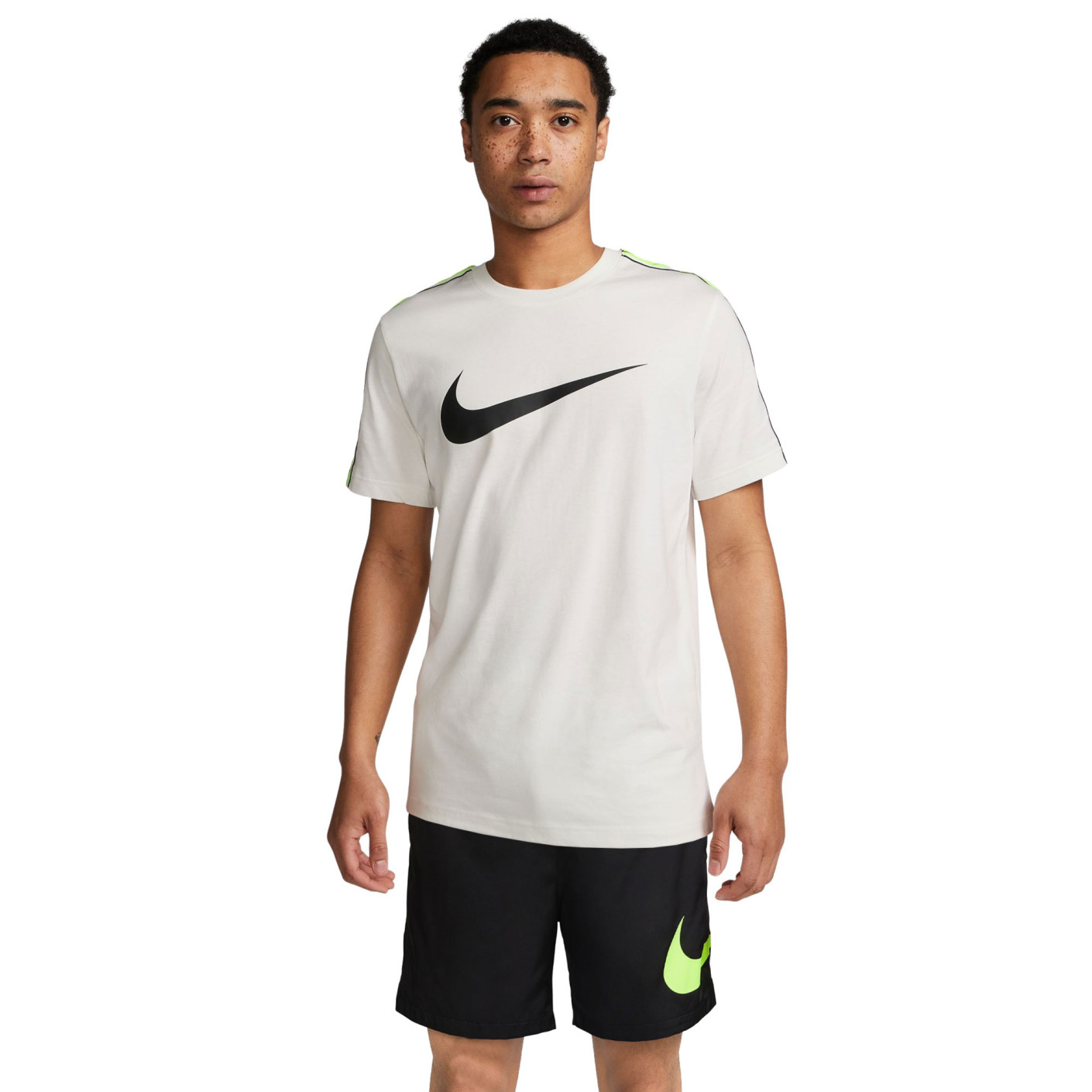 Nike Sportswear Repeat Zomerset Woven Wit Zwart Lichtgeel