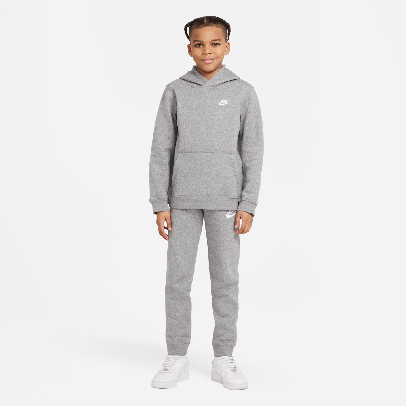 Nike Club Sportswear Hoodie Kids Grey White KNVBshop
