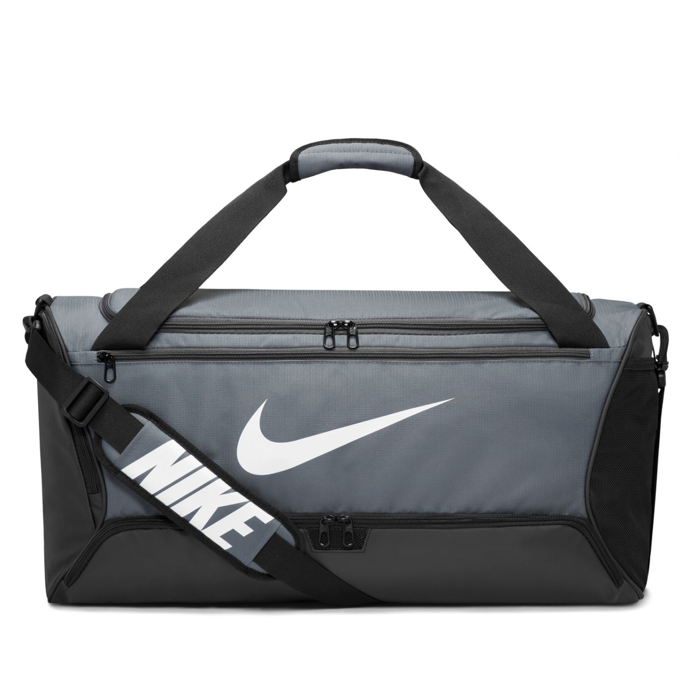 Nike Brasilia 9.5 Football Bag Medium Grey Black White 