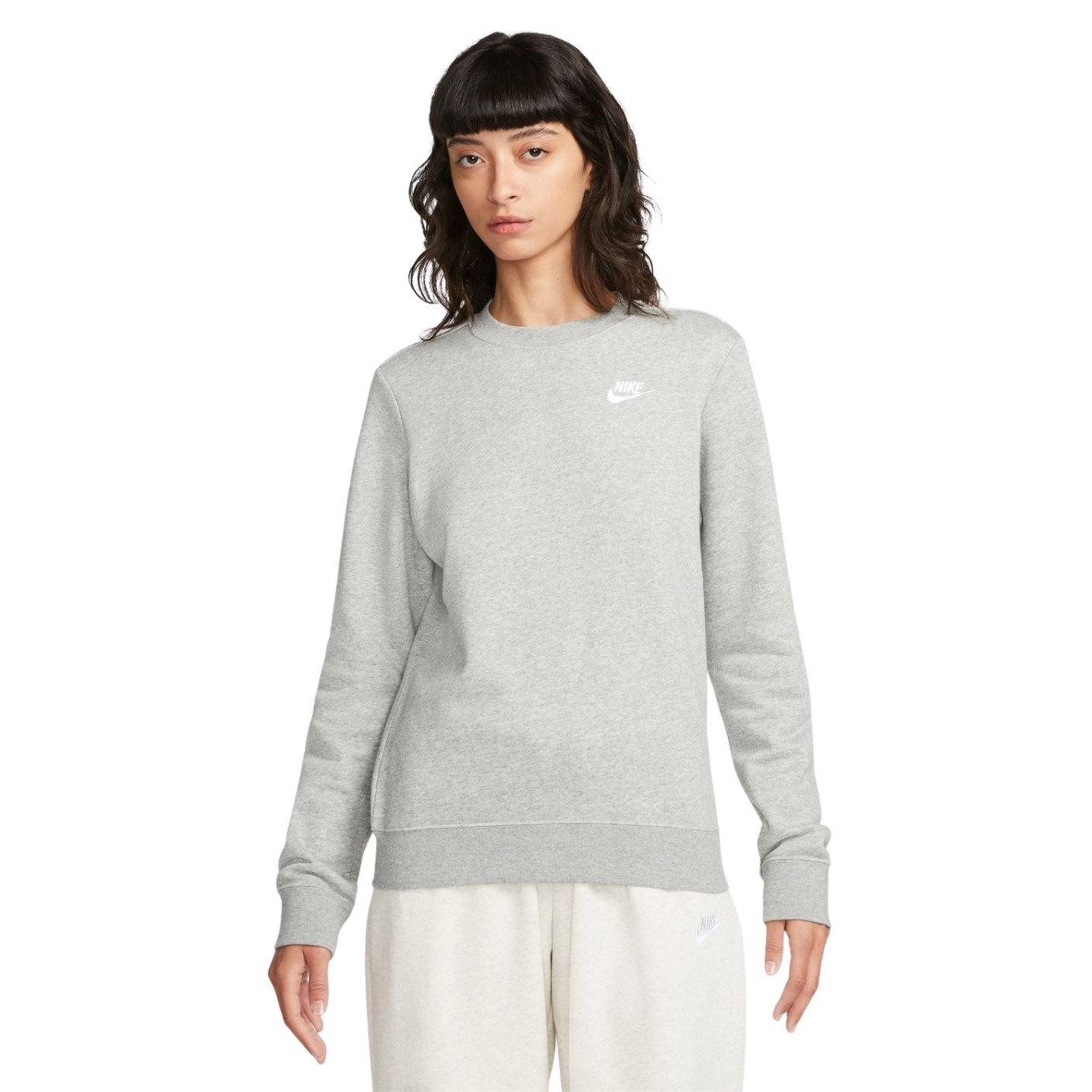 Nike Club Sportswear Fleece Sweater Women s Grey White