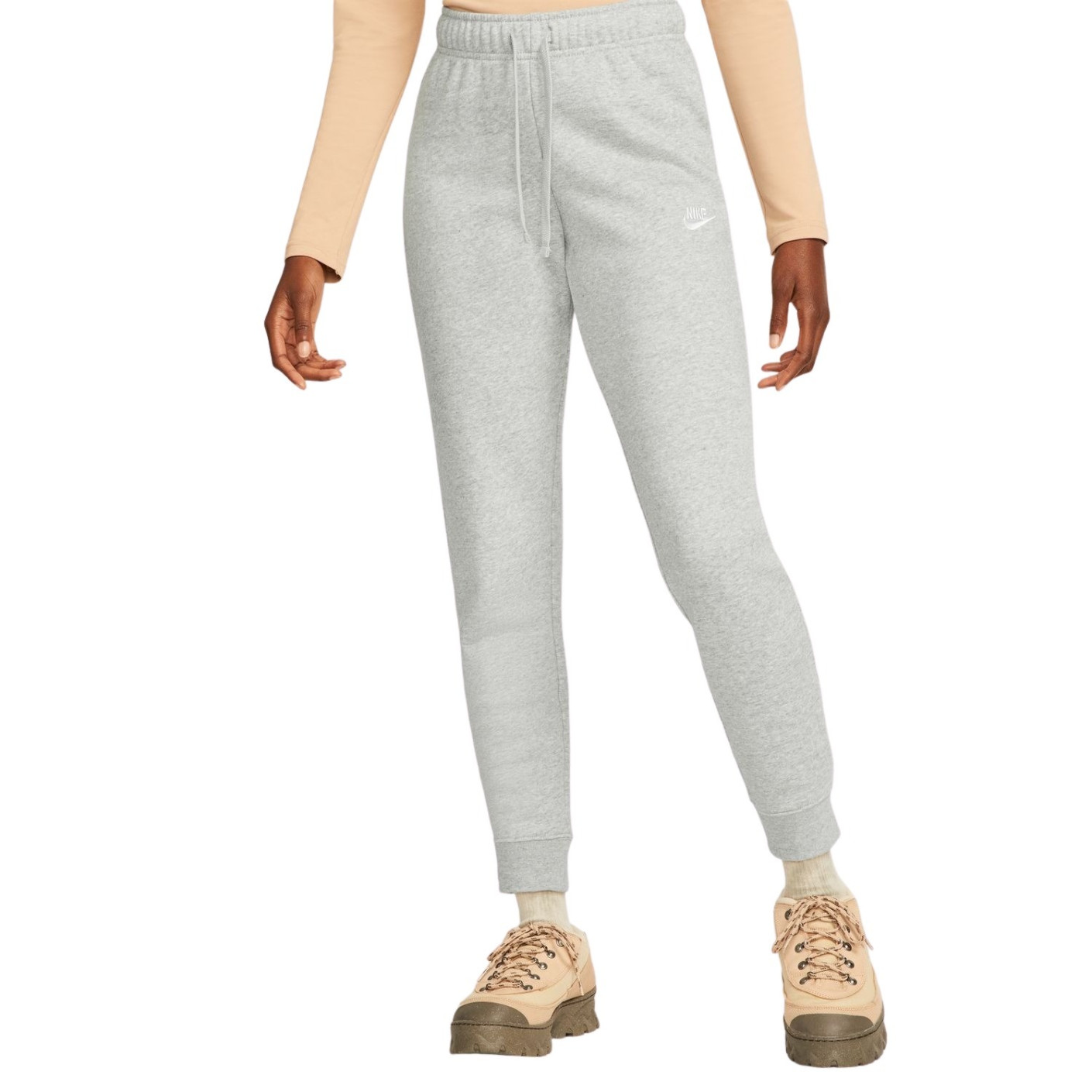 Nike Club Sportswear Fleece Joggingbroek Dames Grijs Wit KNVBshop
