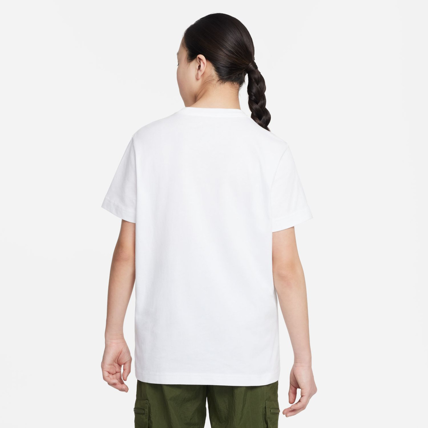 Nike Logo Sportswear T Shirt Meisjes Wit Zwart