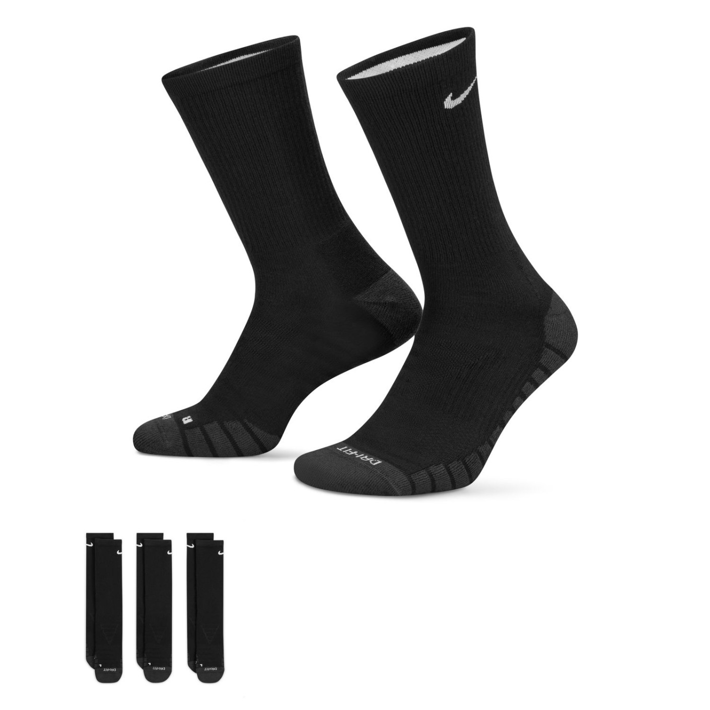 Nike Everyday Max Cushioned 3-Pack Training Socks Black Grey White