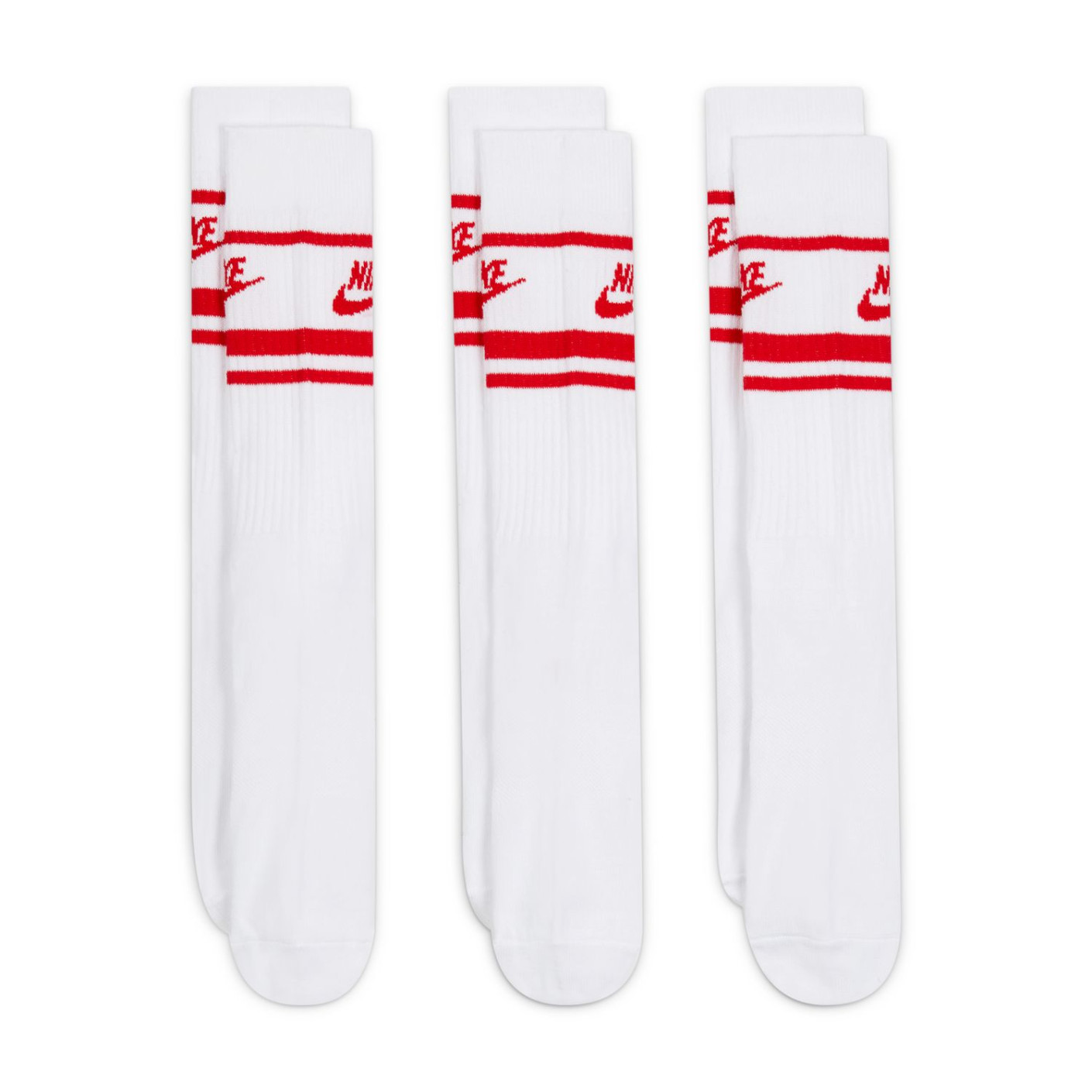 Nike Sportswear Everyday Essential 3 Pack Sports Socks White Red KNVBshop