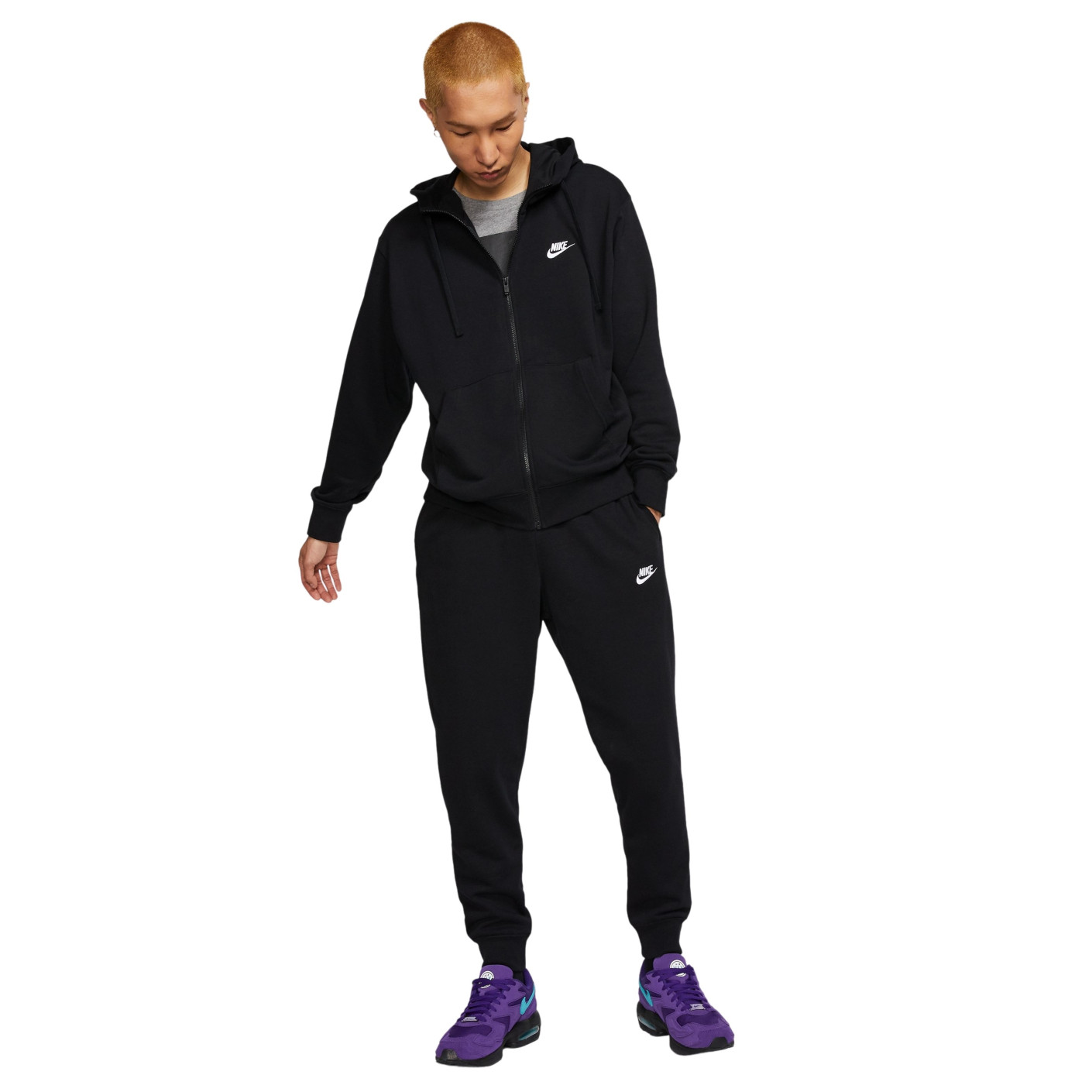 Nike Sportswear Club Tracksuit Black White - KNVBshop.nl