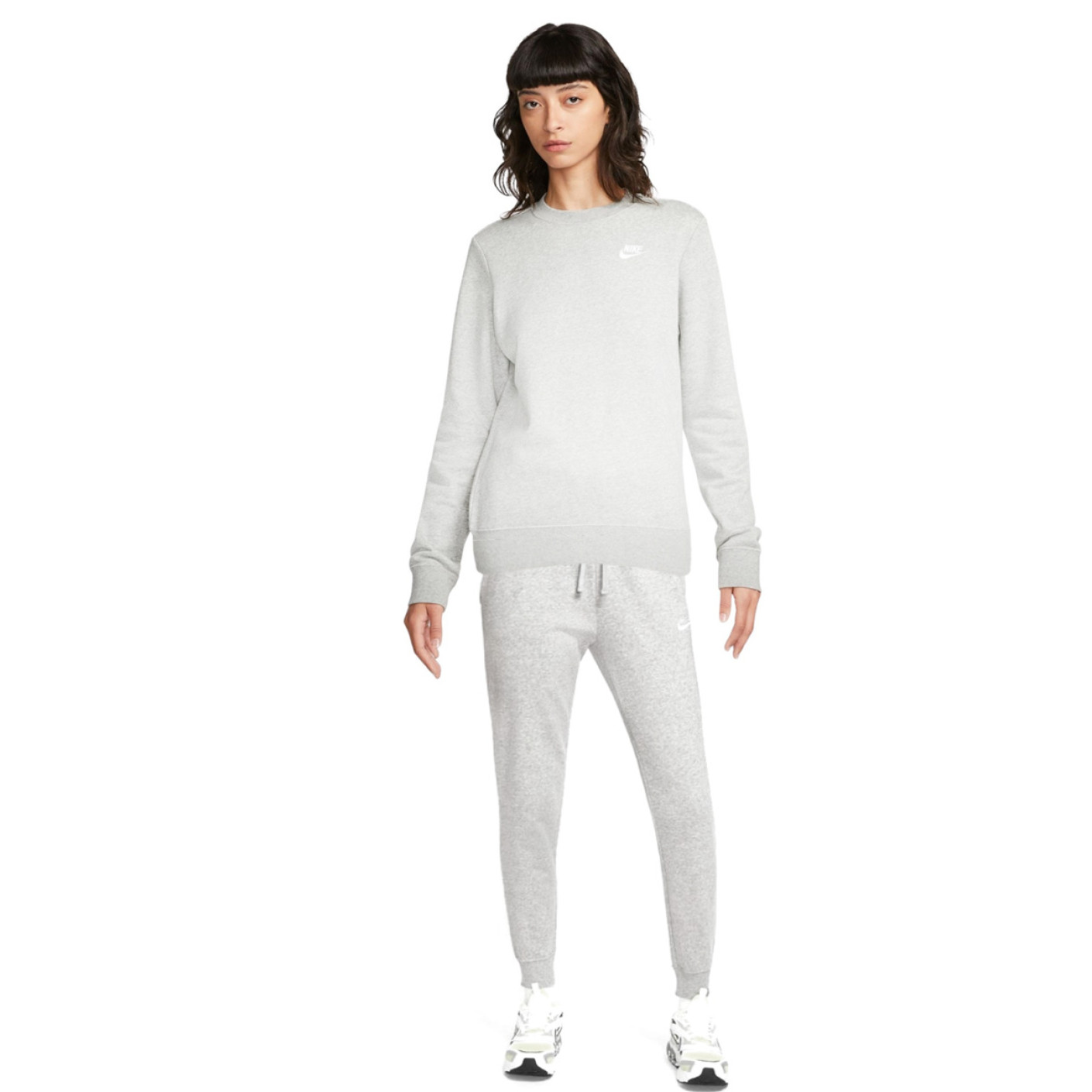 Nike Sportswear Club Fleece Sweater Mid Rise Women s Tracksuit Grey White KNVBshop
