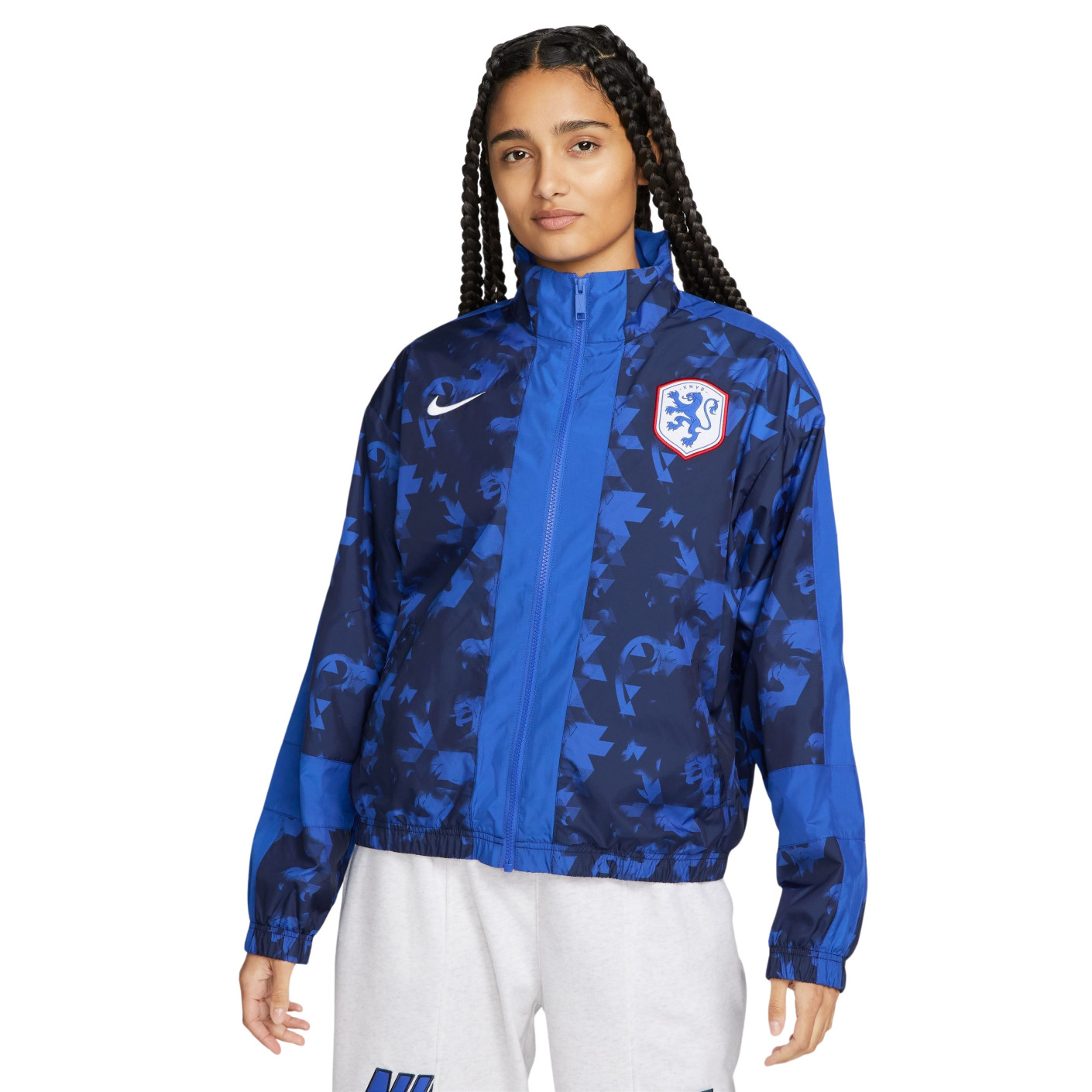 Nike Nederland Essential Jack 2023-2025 Dames Donkerblauw Blauw Wit