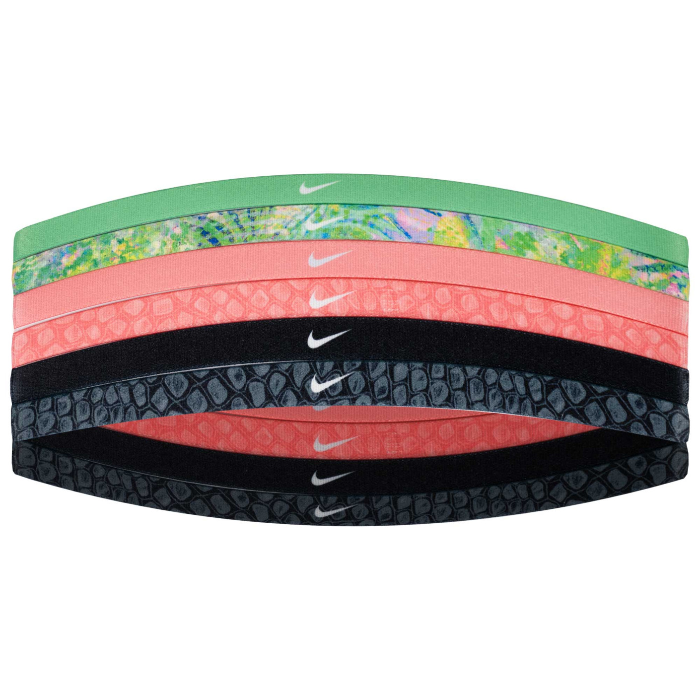 Nike 6 Pack Headband Green Pink Black