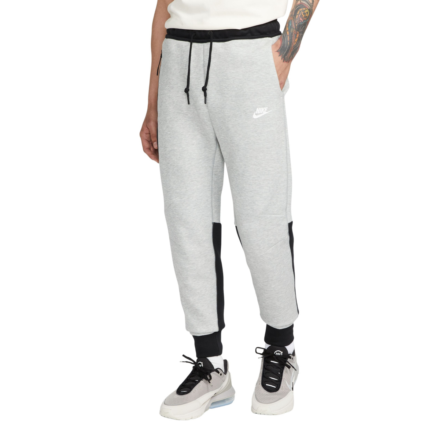 Grey and white nike joggers hotsell