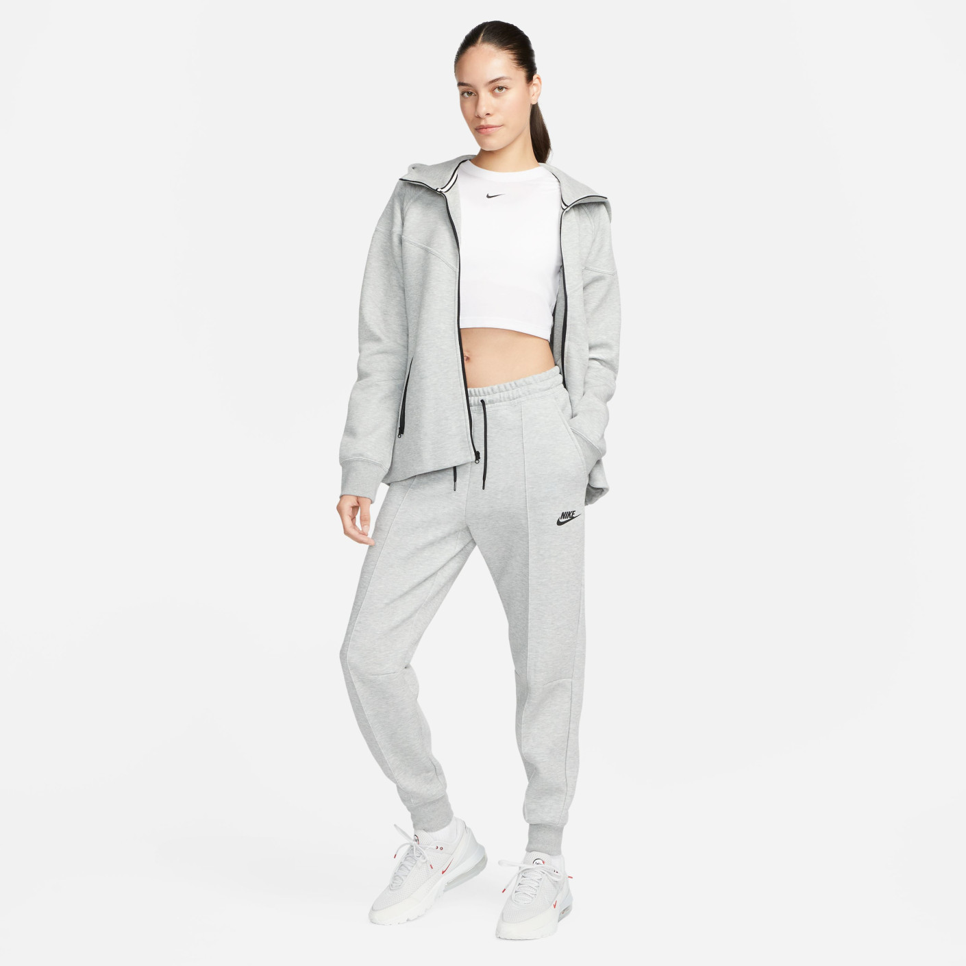 Nike Tech Fleece Tracksuit Sportswear Women s Light Grey Black KNVBshop