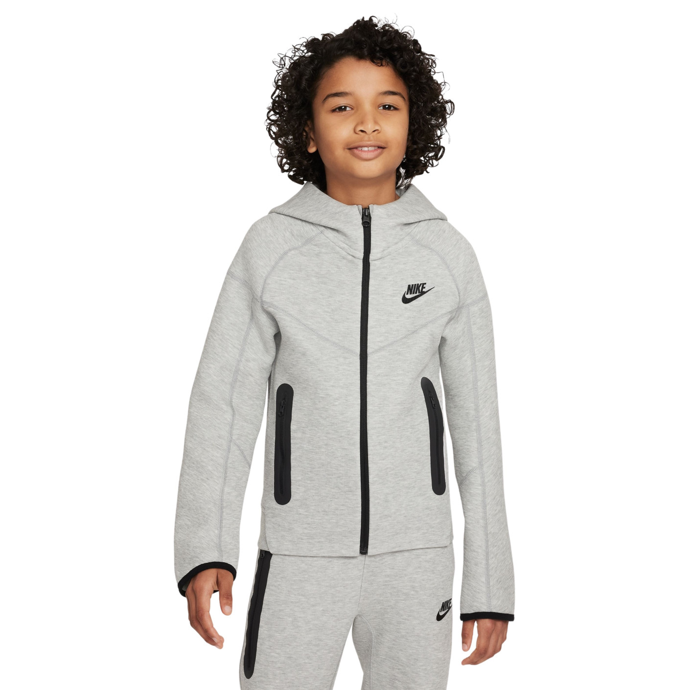Nike Tech Fleece Tracksuit Sportswear Kids Light Grey Black KNVBshop