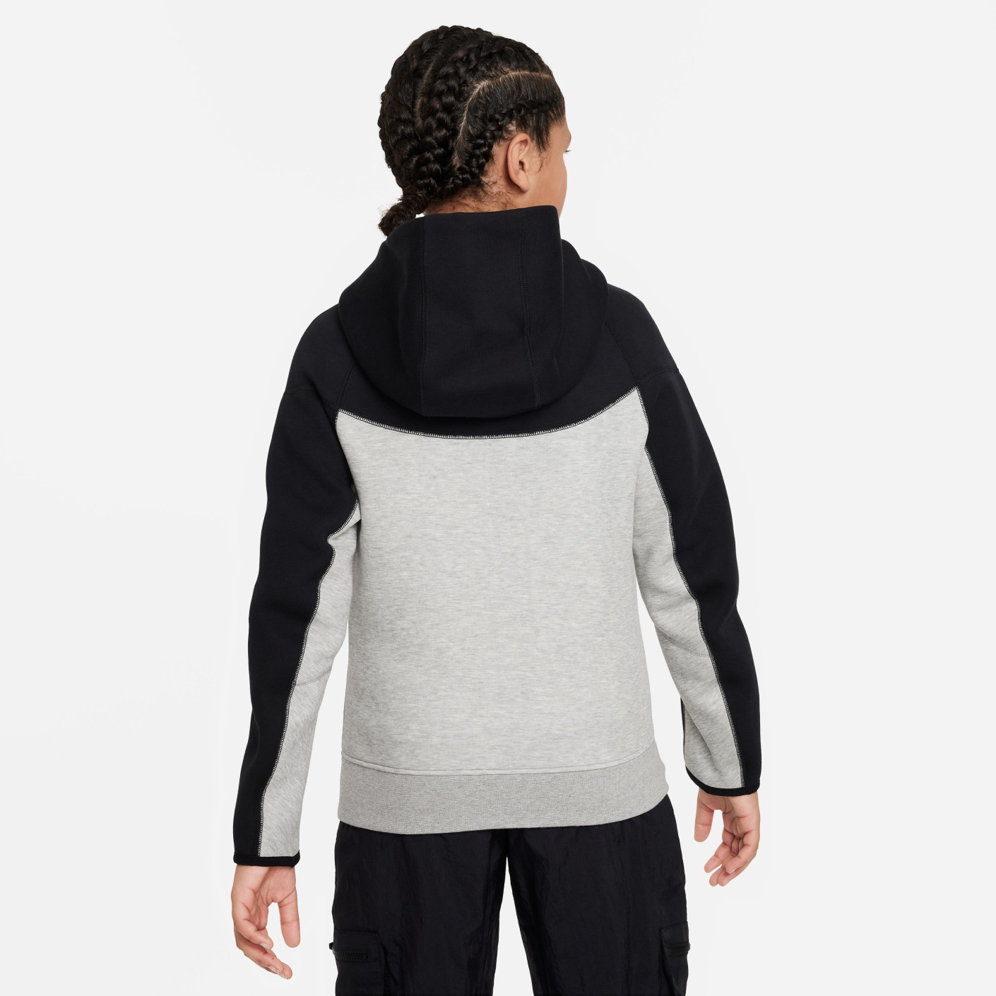 Nike tech fleece grey black hot sale