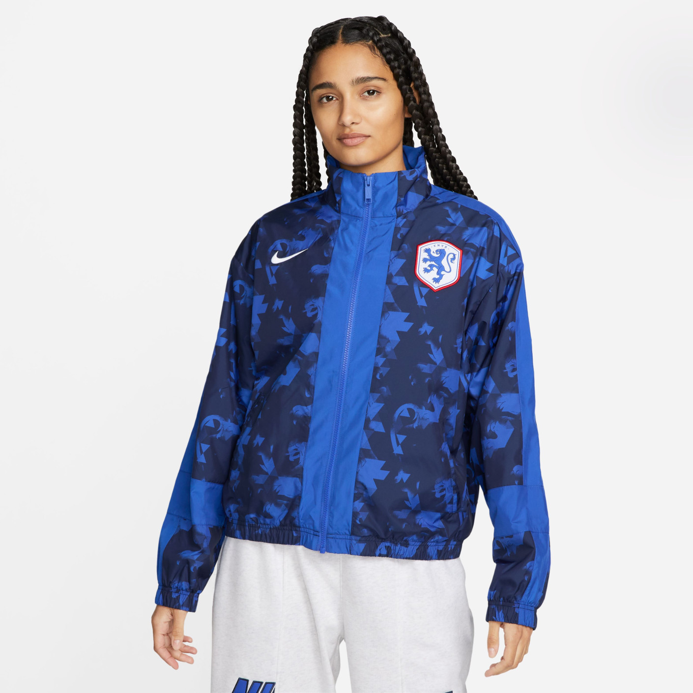 Nike Netherlands Essential Tracksuit Full Zip 2023 2025 Women s Dark Blue Red White KNVBshop