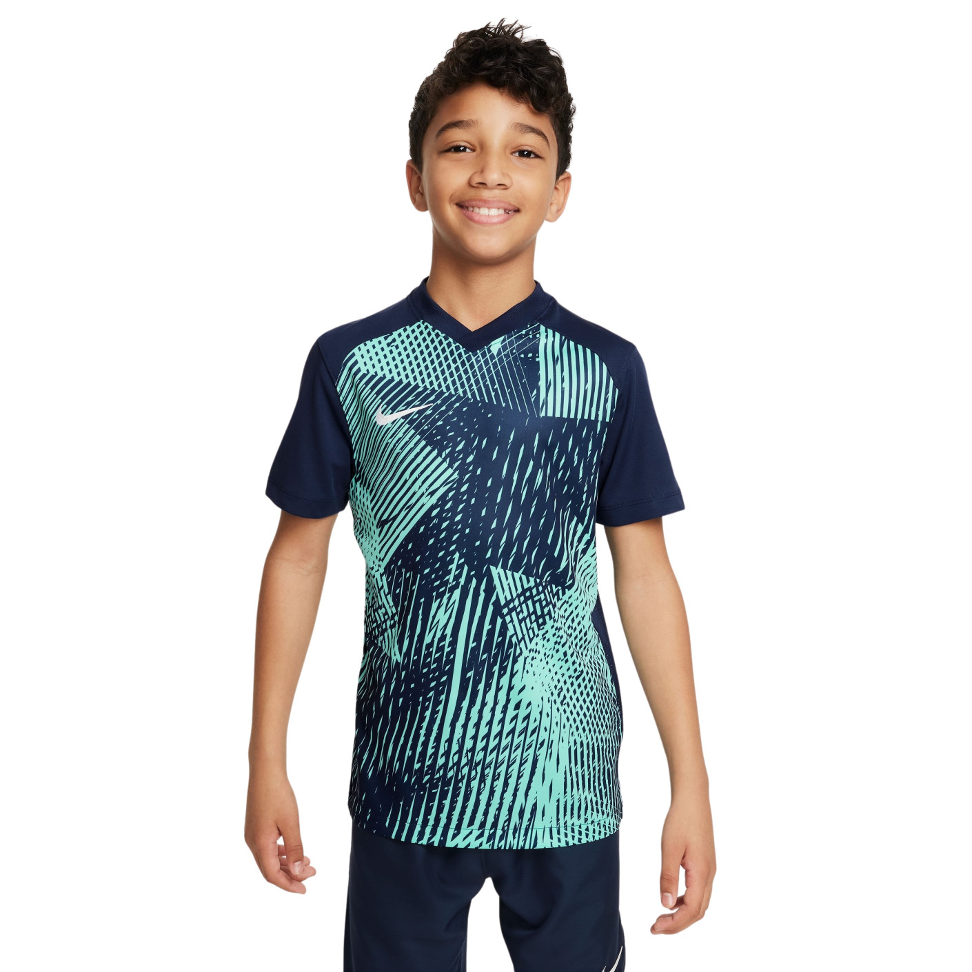 Nike Precision VI Dri-Fit Kids Training Shirt Blue Turquoise White