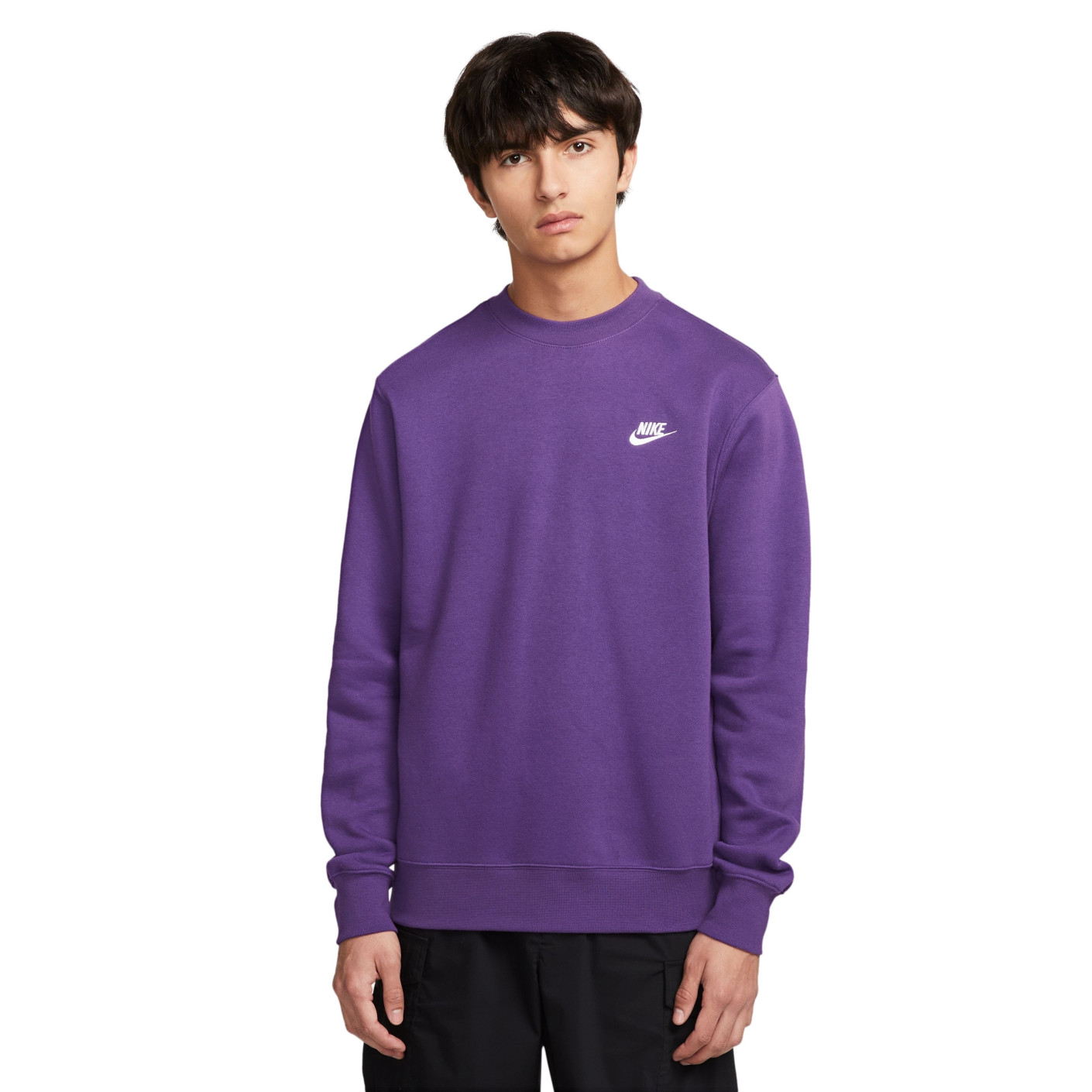 Nike Sportswear Club Fleece Crew Sweater Purple White KNVBshop
