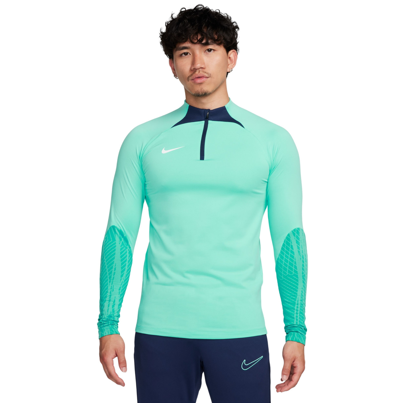 Nike Strike 23 1/4-Zip Trainingstrui Turquoise Donkerblauw Wit