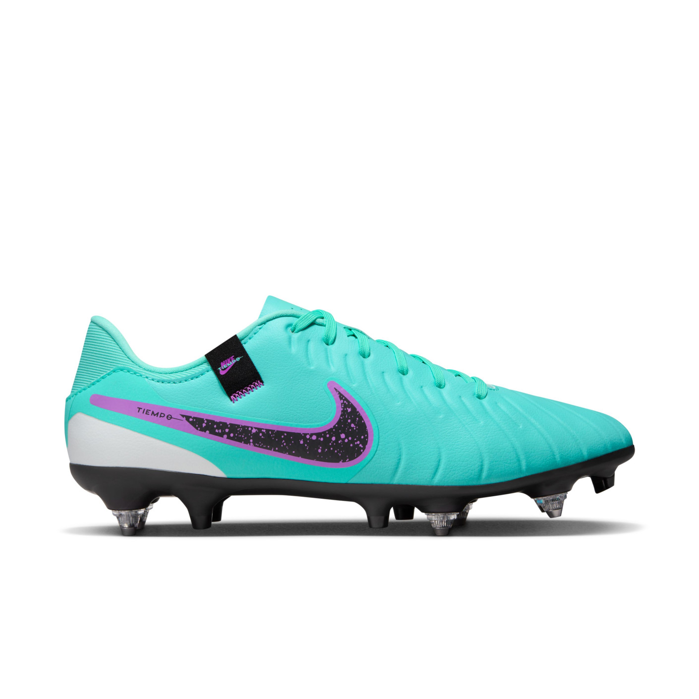 Nike Tiempo Legend Academy 10 IJzeren-Nop Voetbalschoenen (SG) Anti-Clog Turquoise Zwart Paars Wit