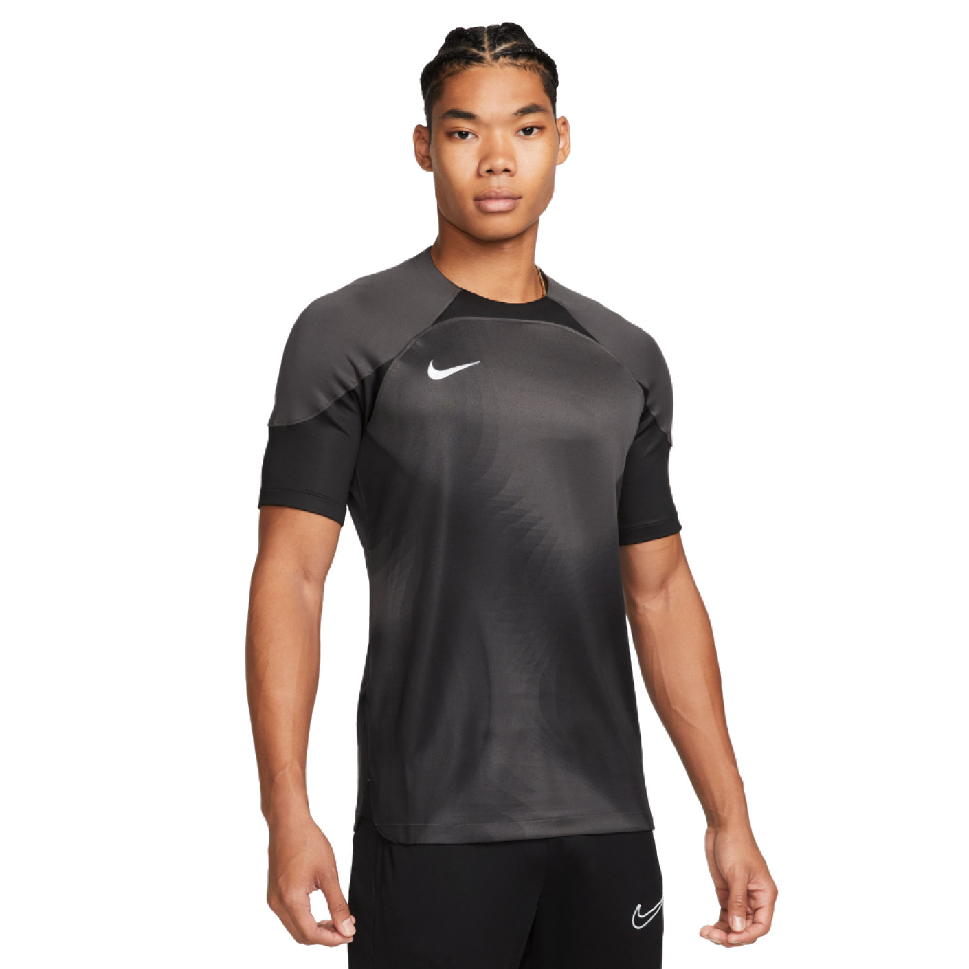 Nike Gardien IV Keepersshirt Korte Mouwen Grijs Zwart Wit