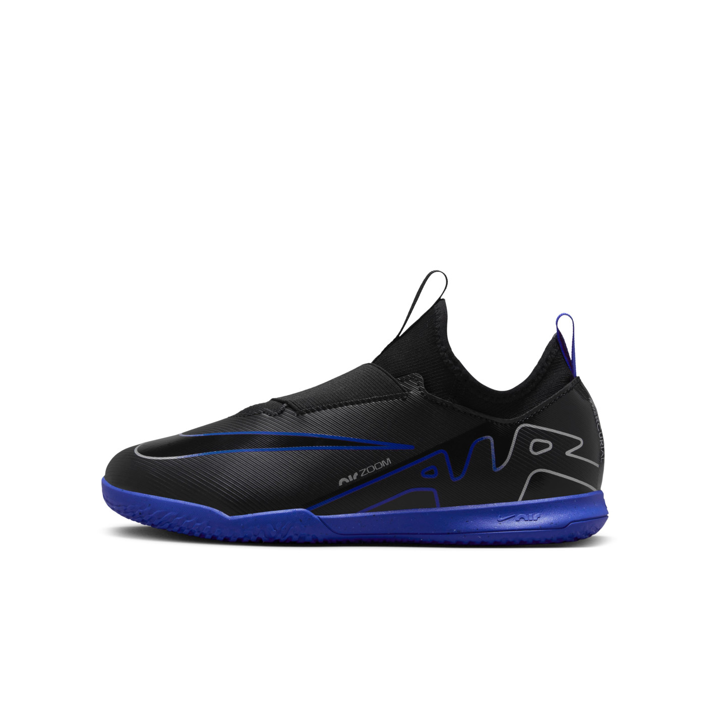 Nike Zoom Mercurial Vapor 15 Academy Zaalvoetbalschoenen IN Kids Zwart Blauw KNVBshop