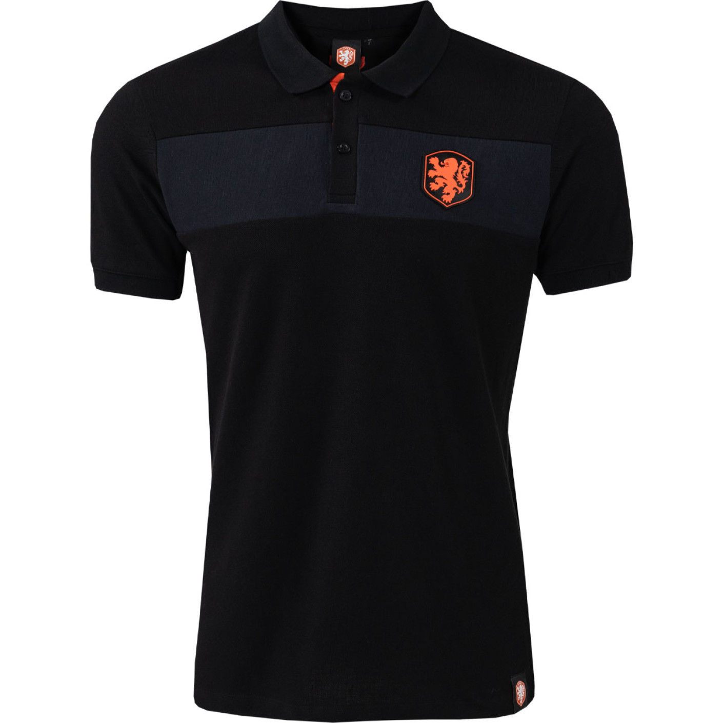 KNVB Polo Logo Zwart Grijs Oranje