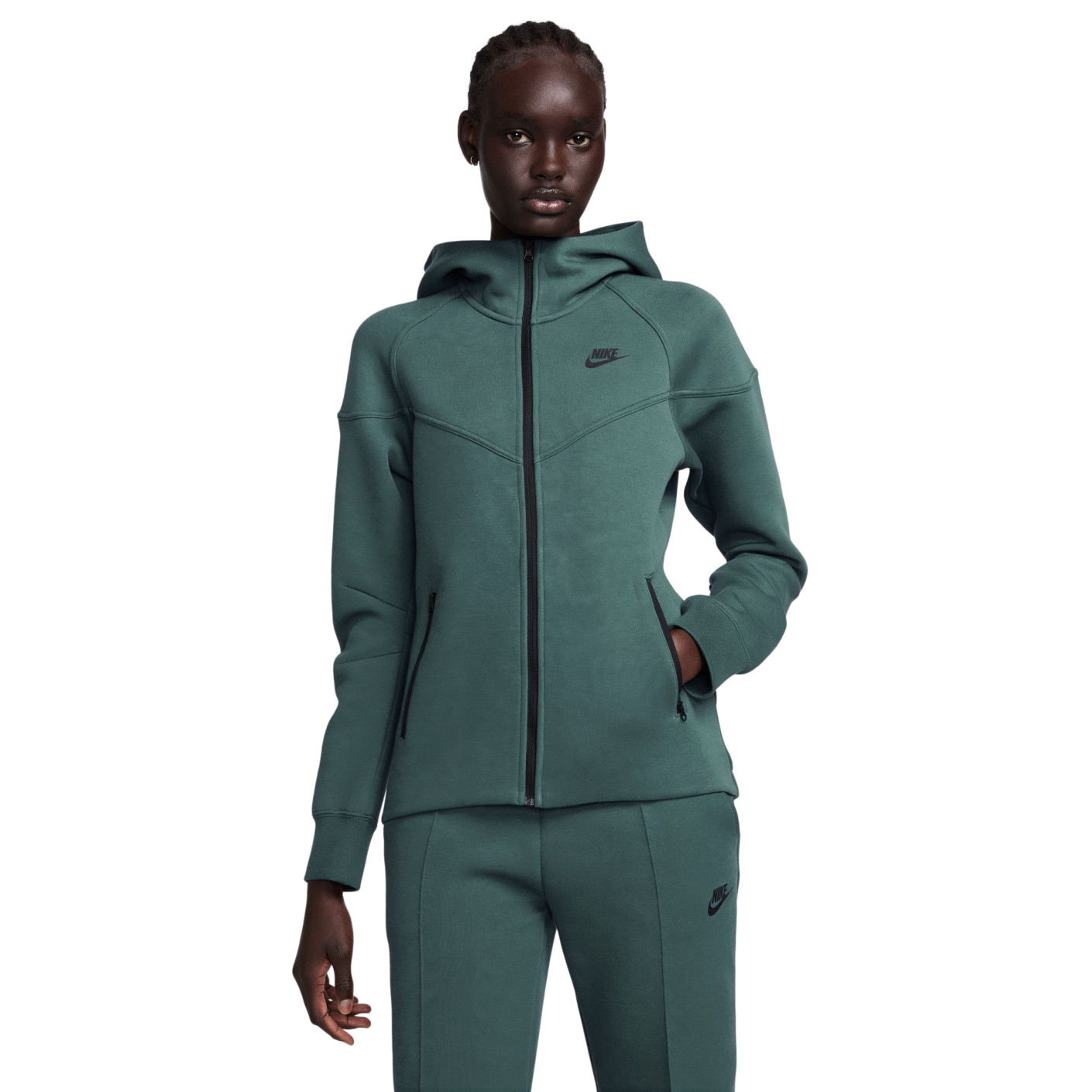 Nike Tech Fleece Vest Sportswear Women Dark Green Black
