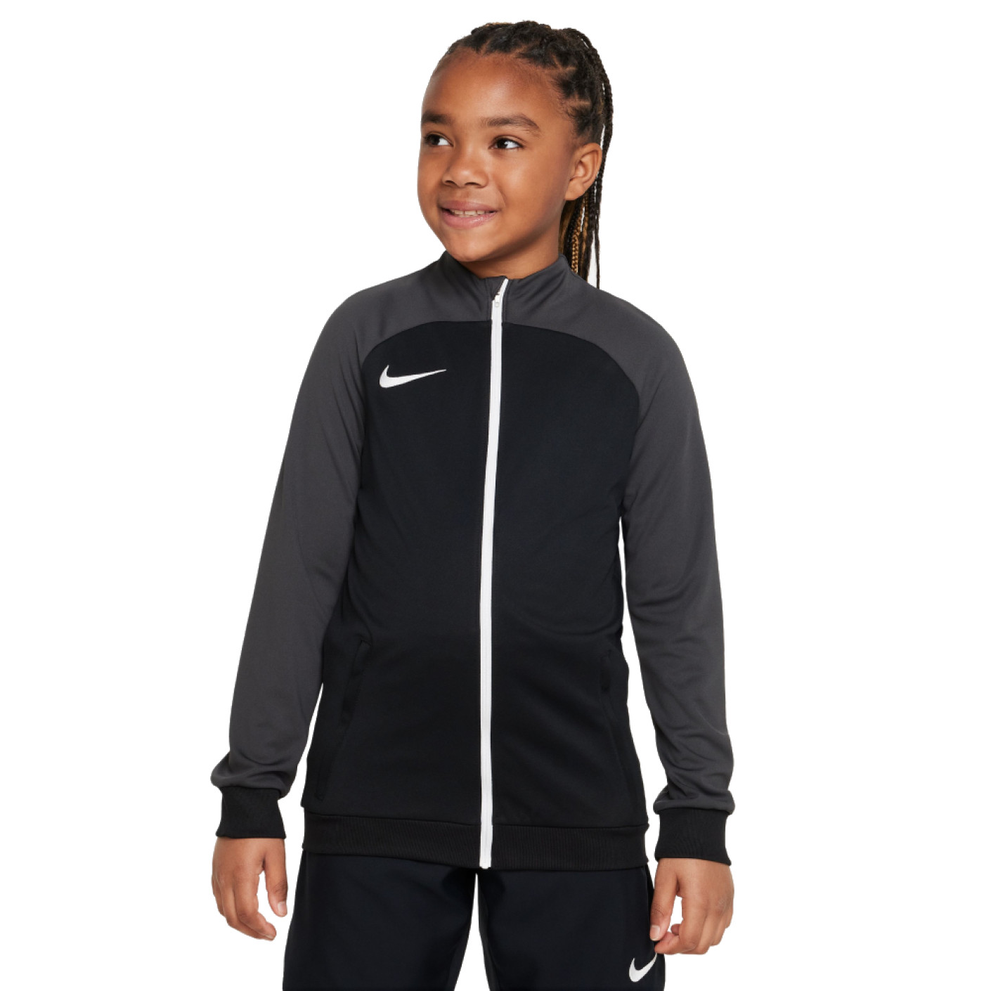 Nike Trainingsjack Academy Pro Kids Zwart Grijs