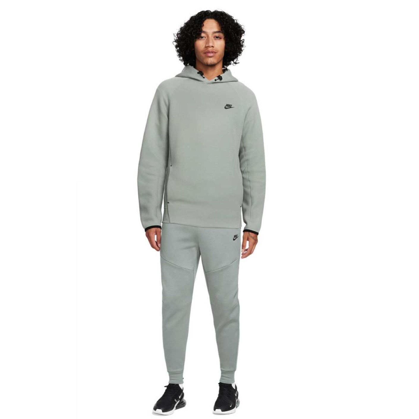 Nike Tech Fleece Tracksuit Hooded Sportswear Green Grey Black