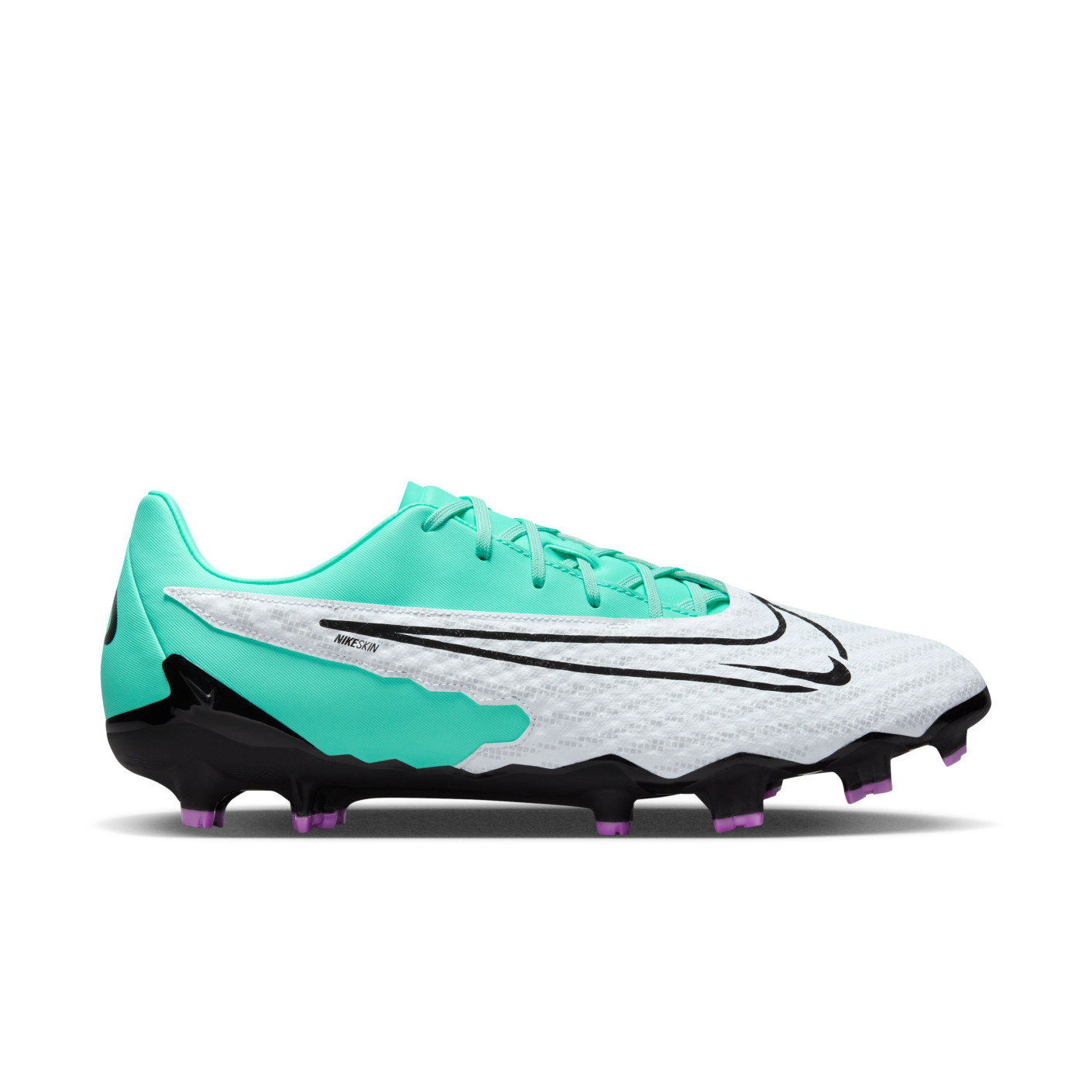 Nike Phantom Academy GX Gras / Kunstgras Voetbalschoenen (MG) Turquoise Zwart Wit Paars