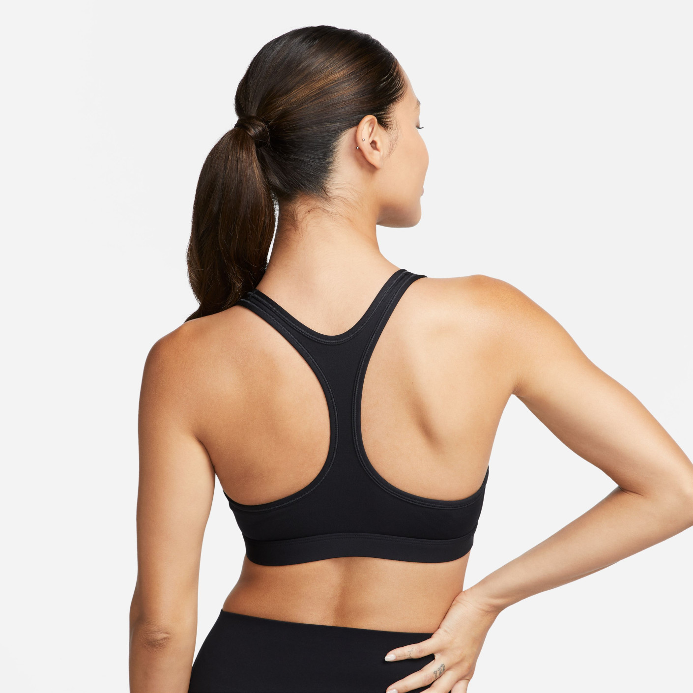 nike pro classic swoosh black bra