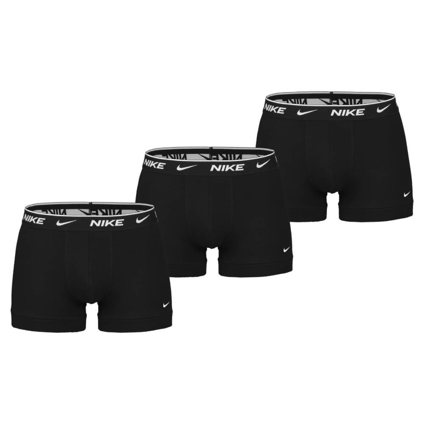 Nike Everyday Cotton Boxer Shorts Trunk 3 Pack Black